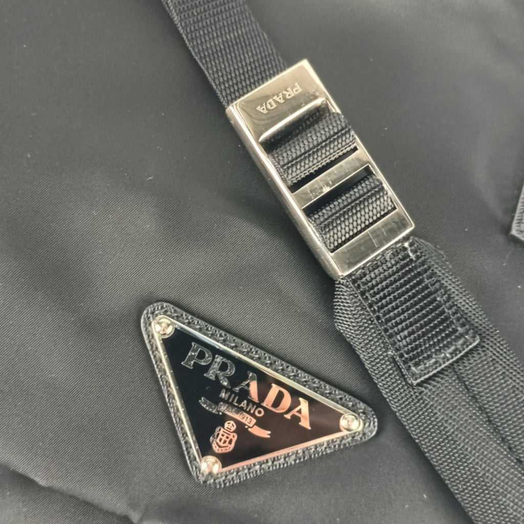 Prada Black Nylon Leather Messenger Bag Shoulder Bag