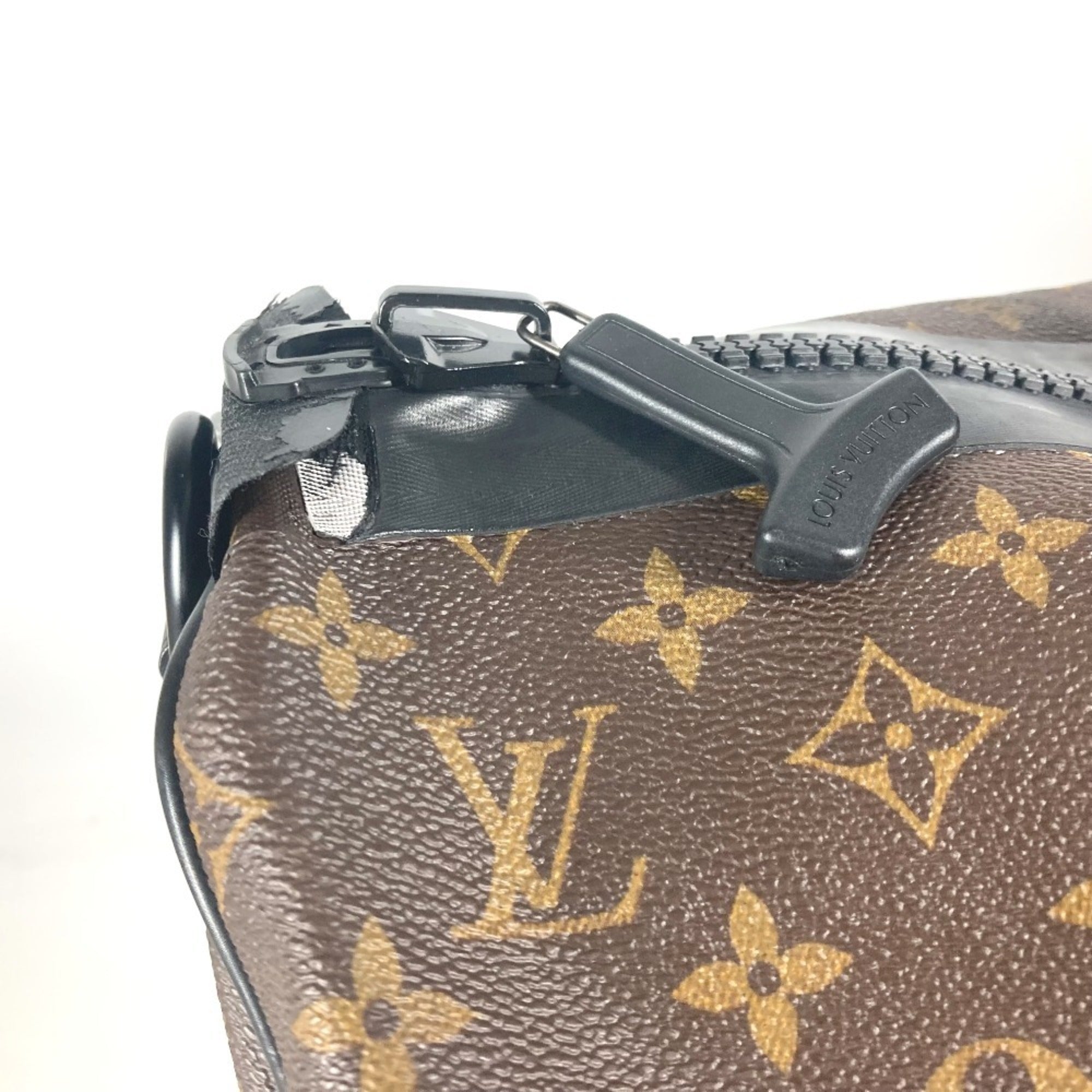 Louis Vuitton Black Brown Monogram Canvas Boston Bag