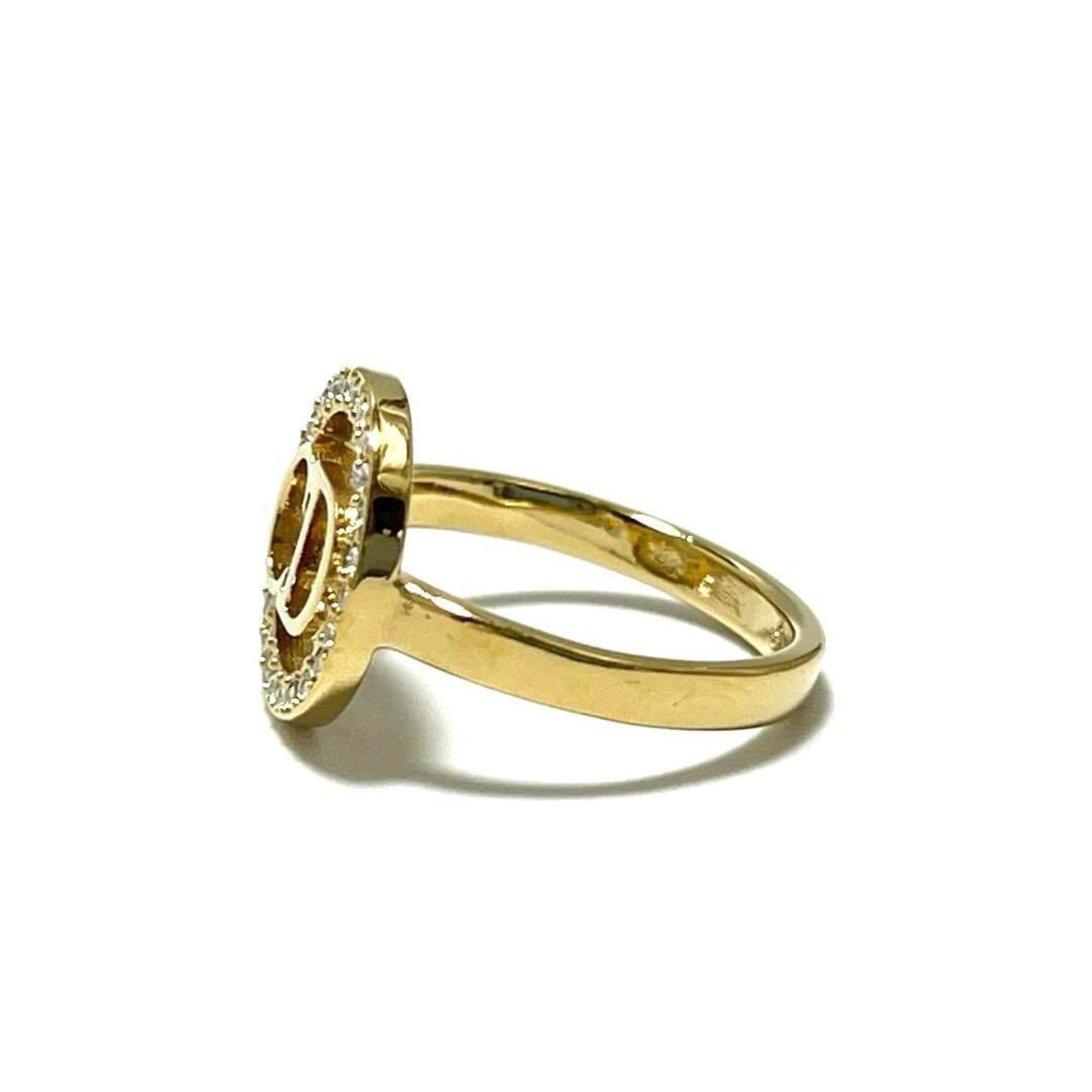 Christian Dior Metal Rhinestone Band Ring (Pre-Owned)