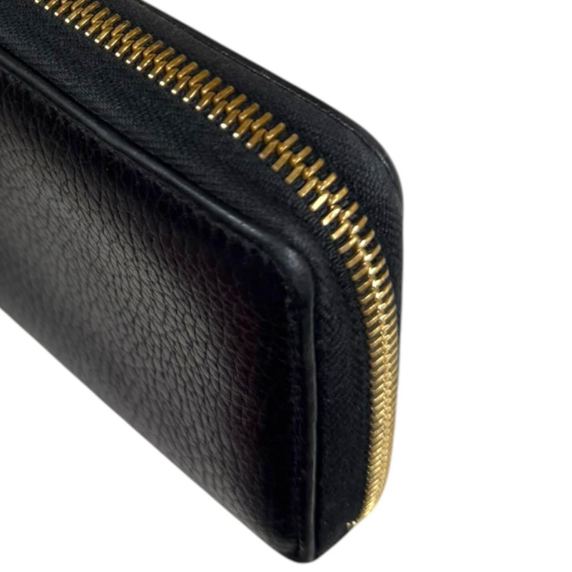 Gucci Black Leather Long Wallet (Bi-Fold) (Pre-Owned)