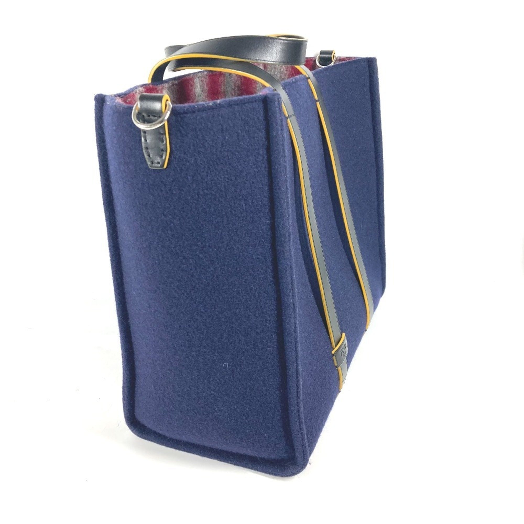 Fendi Navy Wool Shoulder Bag Tote Bag