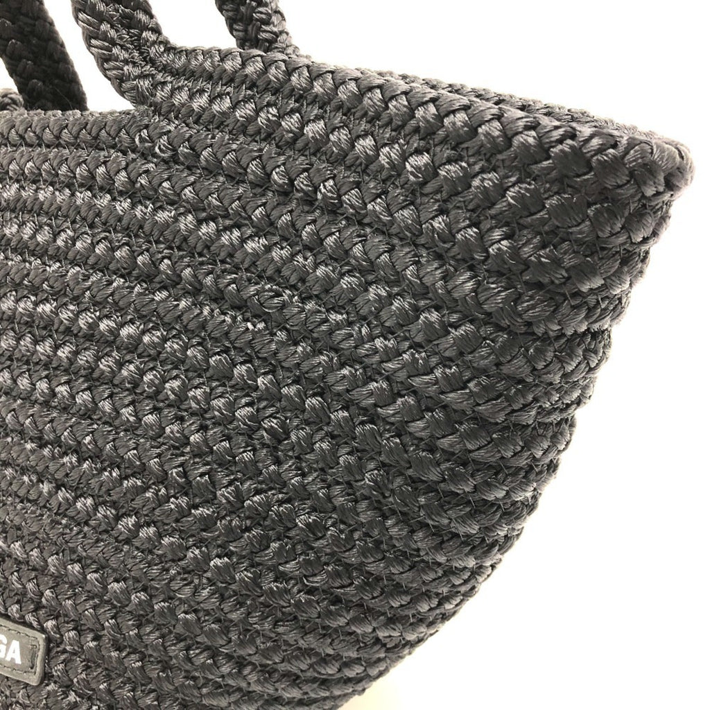 Balenciaga Black Nylon Leather Handbag Tote