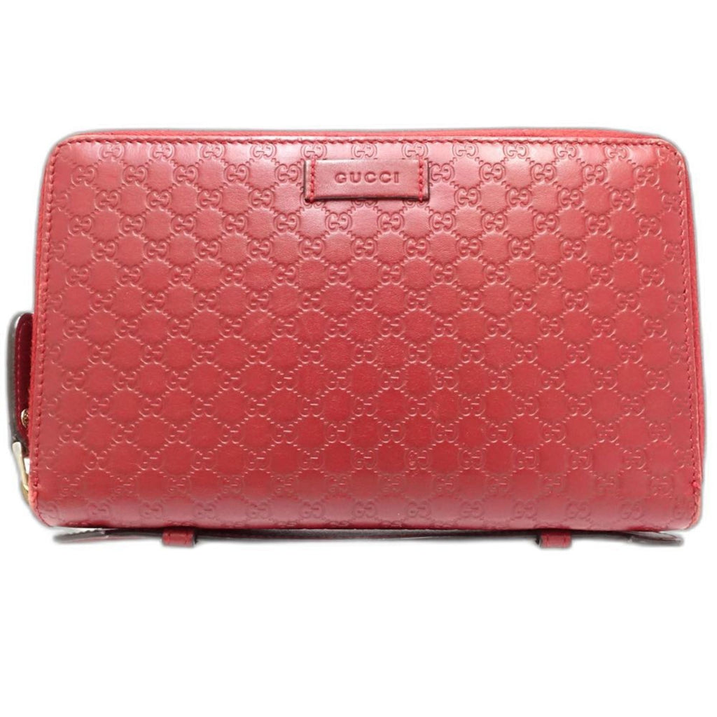 Gucci Red Color Leather Long Wallet (Bi-Fold) (Pre-Owned)