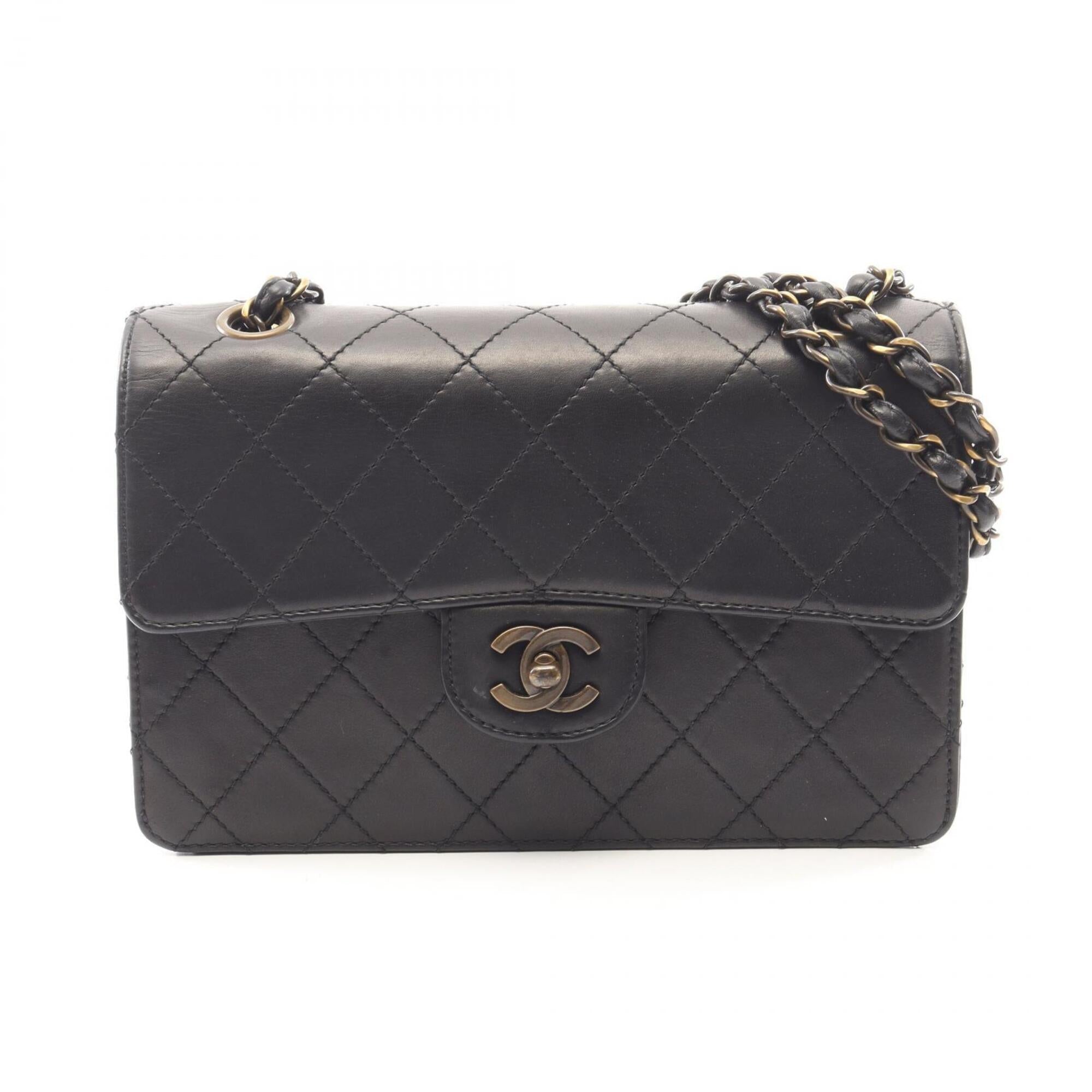 Chanel Black Leather Handbag Shoulder Bag