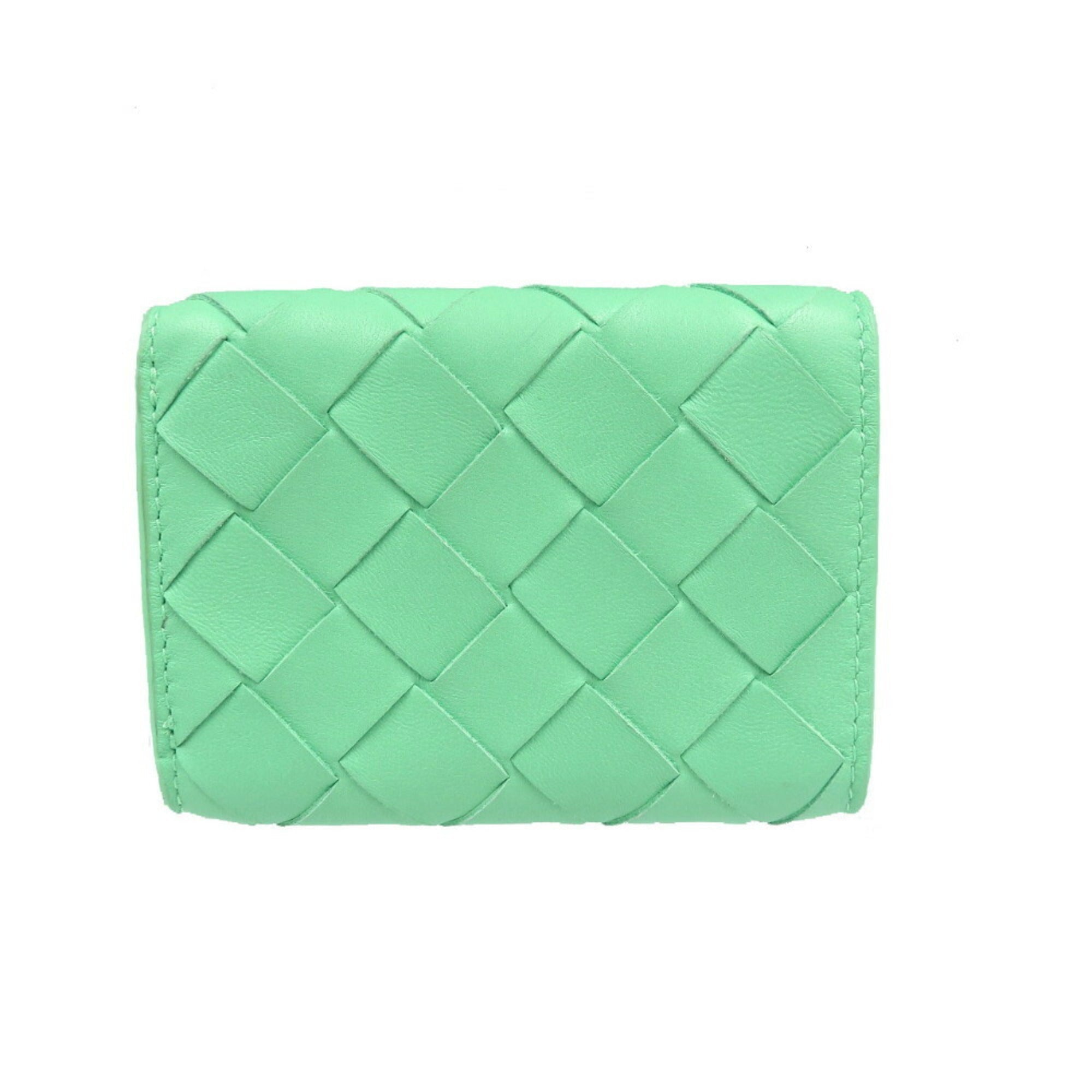 Bottega Veneta Green Leather Wallet (Tri-Fold)
