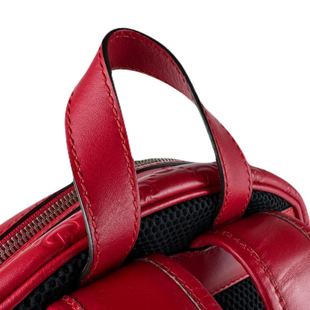 Gucci Red Color Leather Backpack (Pre-Owned)