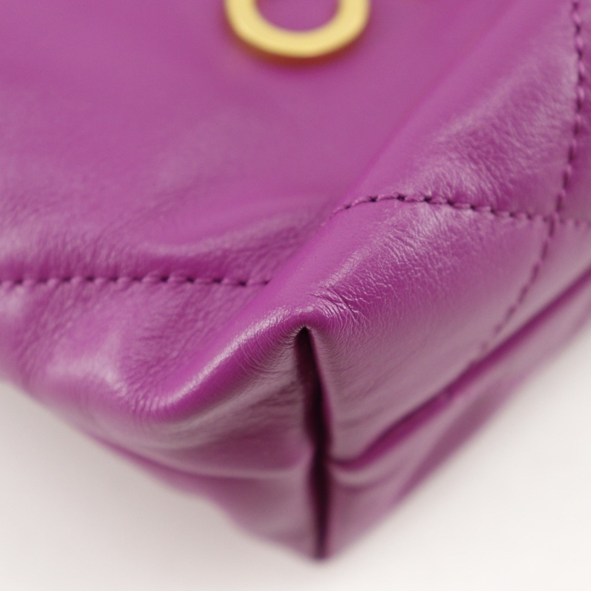 Chanel Purple Leather Handbag Shoulder Bag