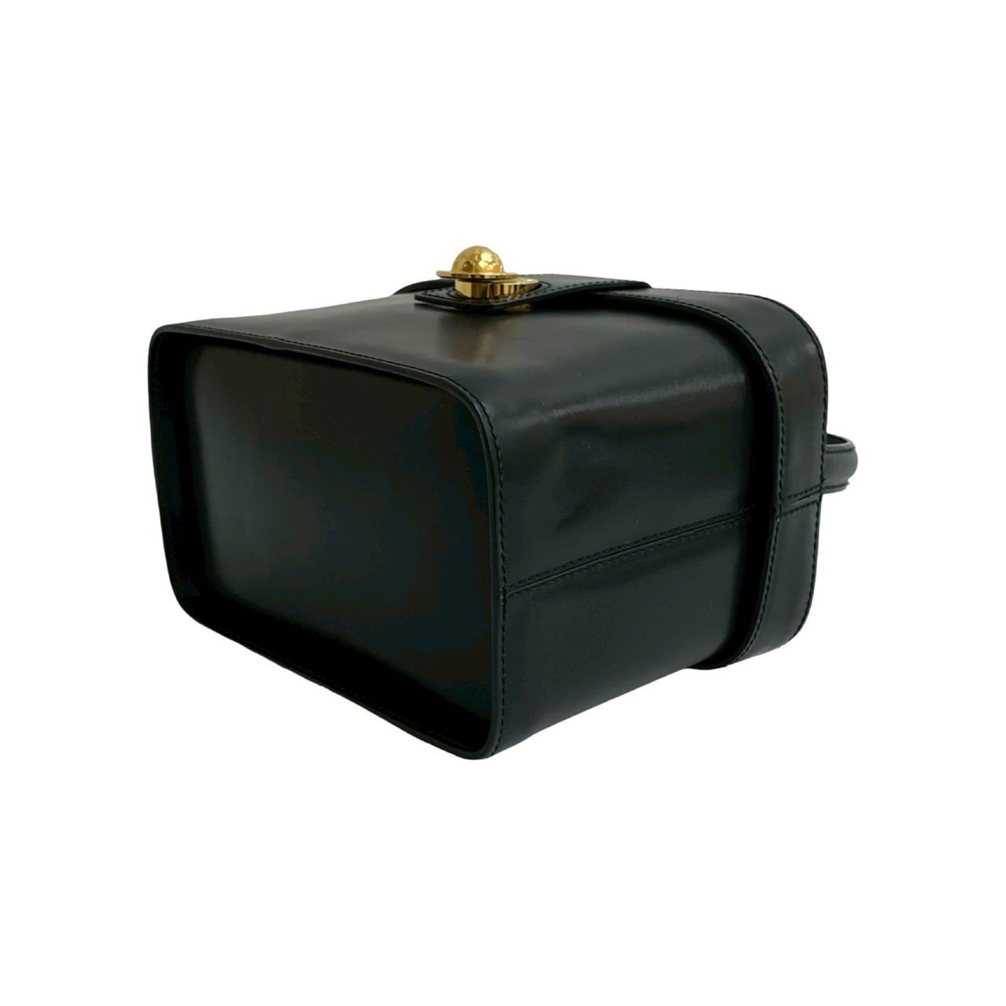 Celine Black Leather Handbag Vanity Bag