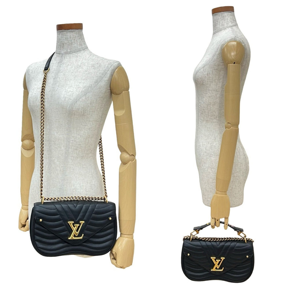 Louis Vuitton Black Leather Handbag Shoulder Bag