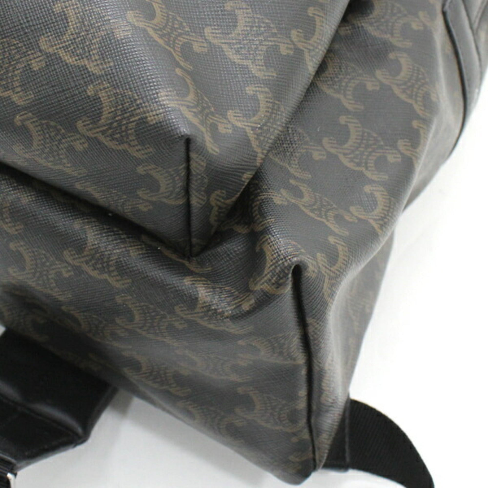 Celine Black Brown Canvas Leather Backpack