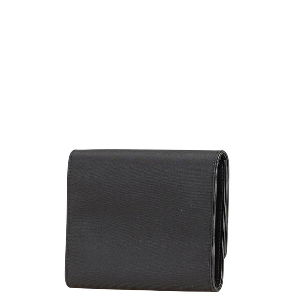 Prada Black Nylon Leather Wallet (Tri-Fold)