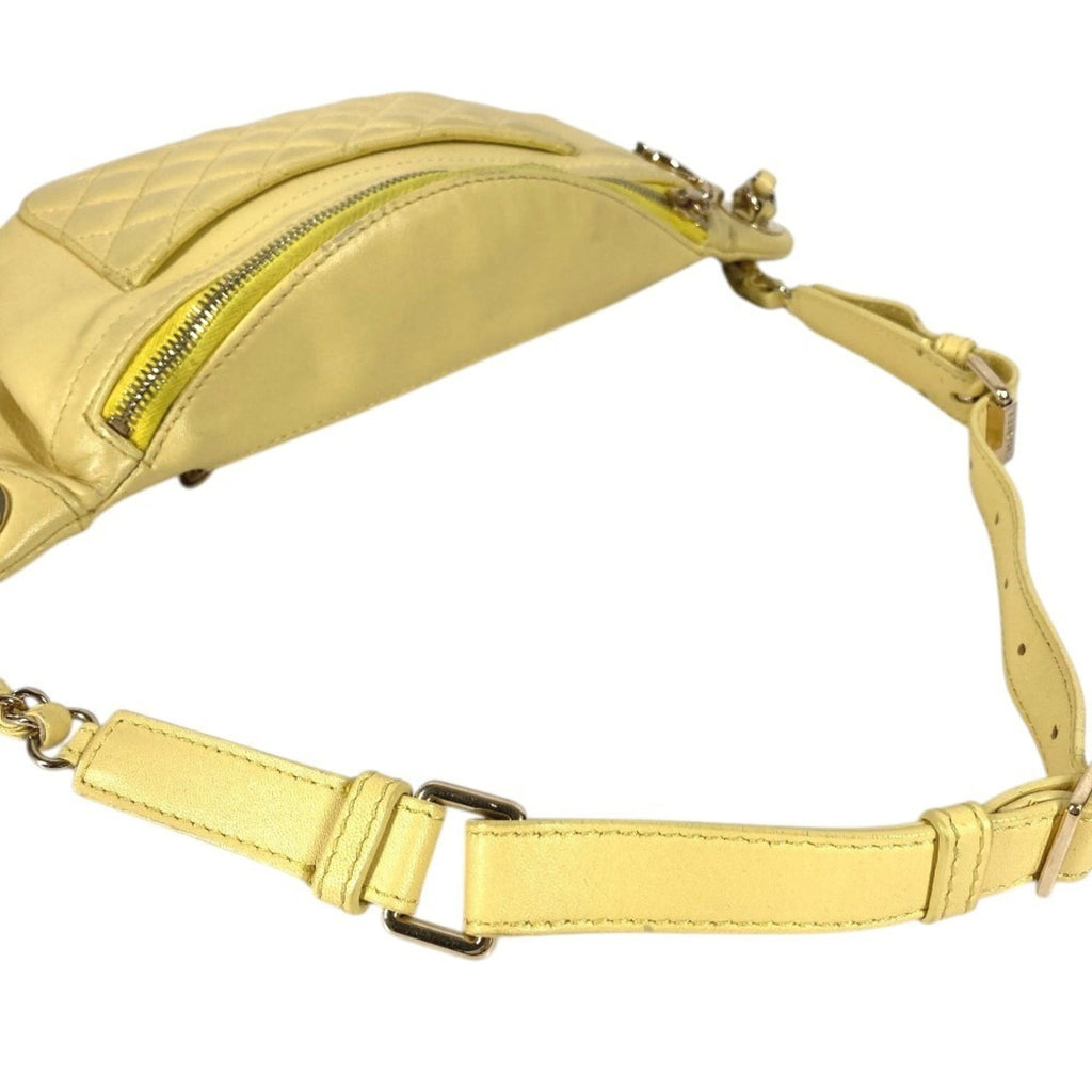 Chanel Matelasse Yellow Leather Sling Bag