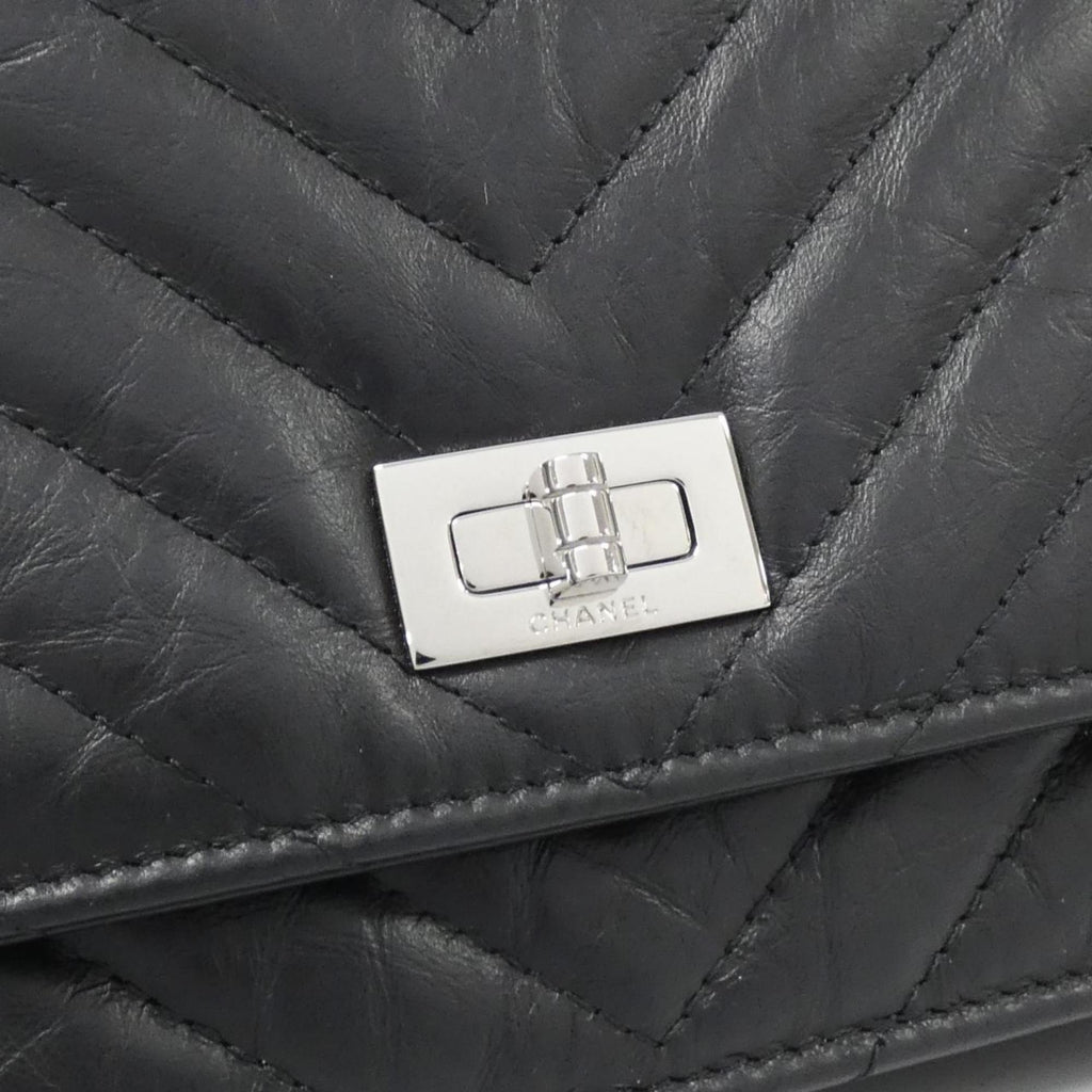 Chanel Black Leather Chain/Shoulder Wallet