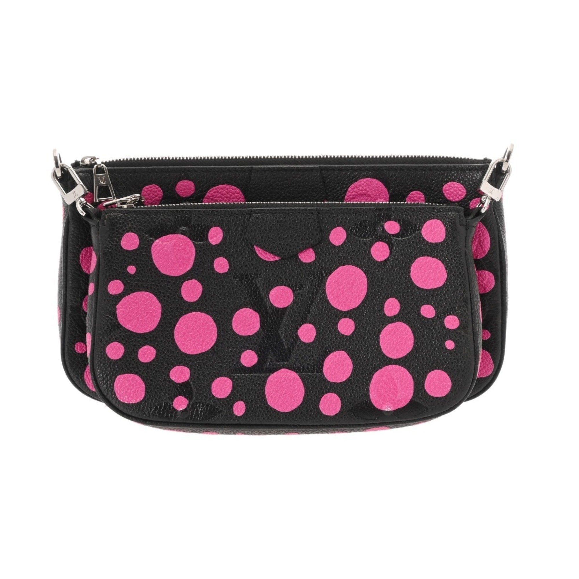 Louis Vuitton Noir Pink Leather Pochette Pouch Shoulder Bag