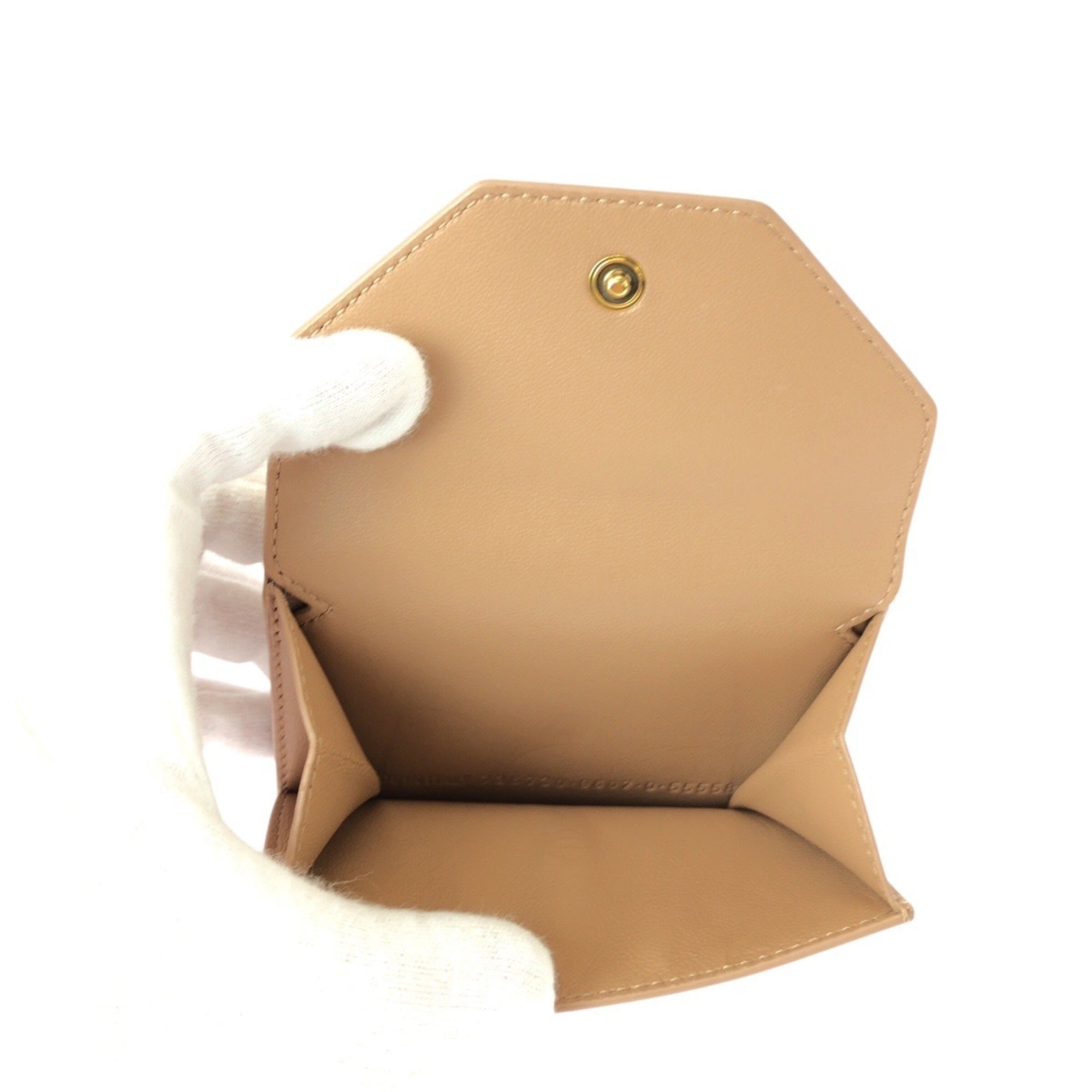 Balenciaga Beige Leather Wallet (Tri-Fold)