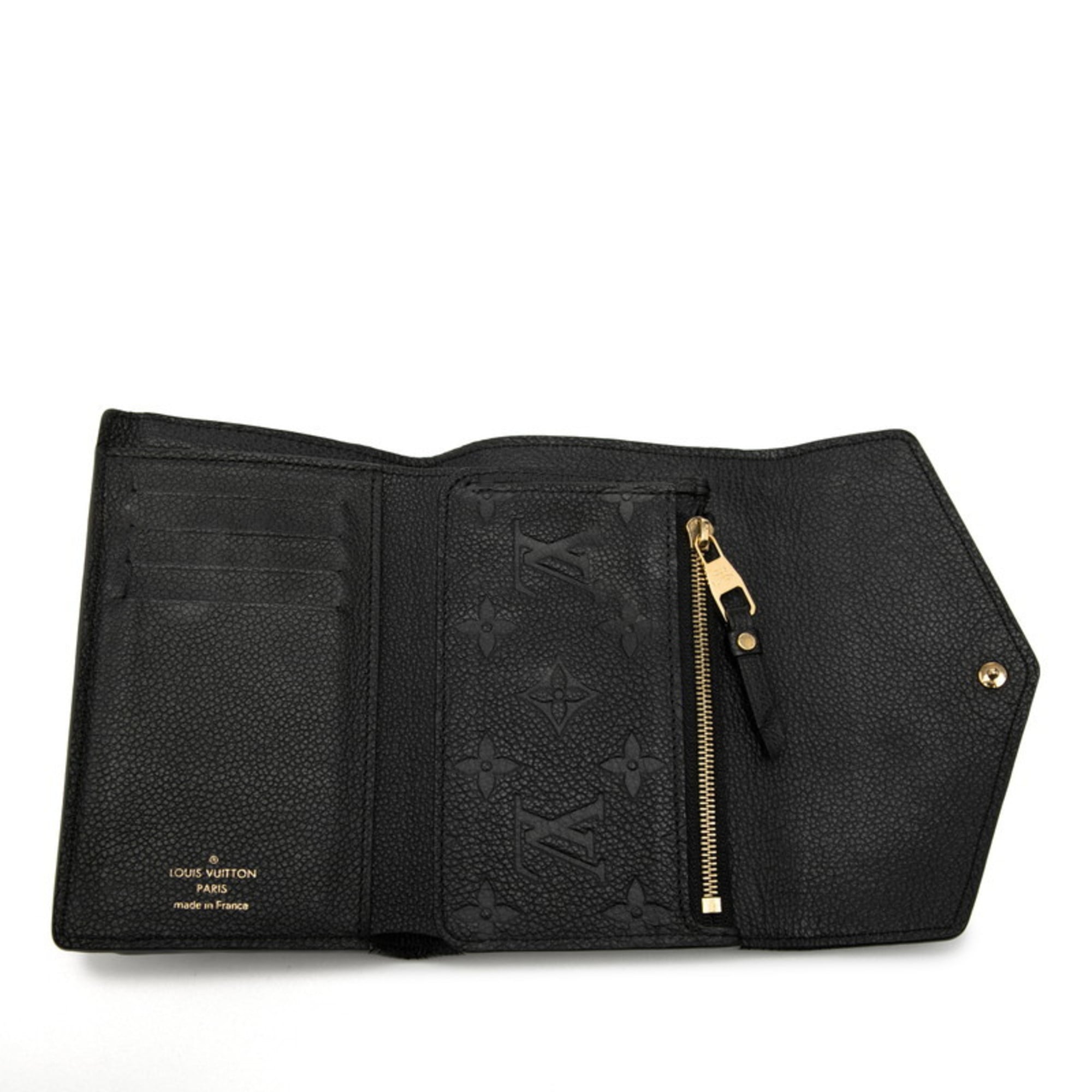 Louis Vuitton Black Noir Leather Wallet (Tri-Fold)