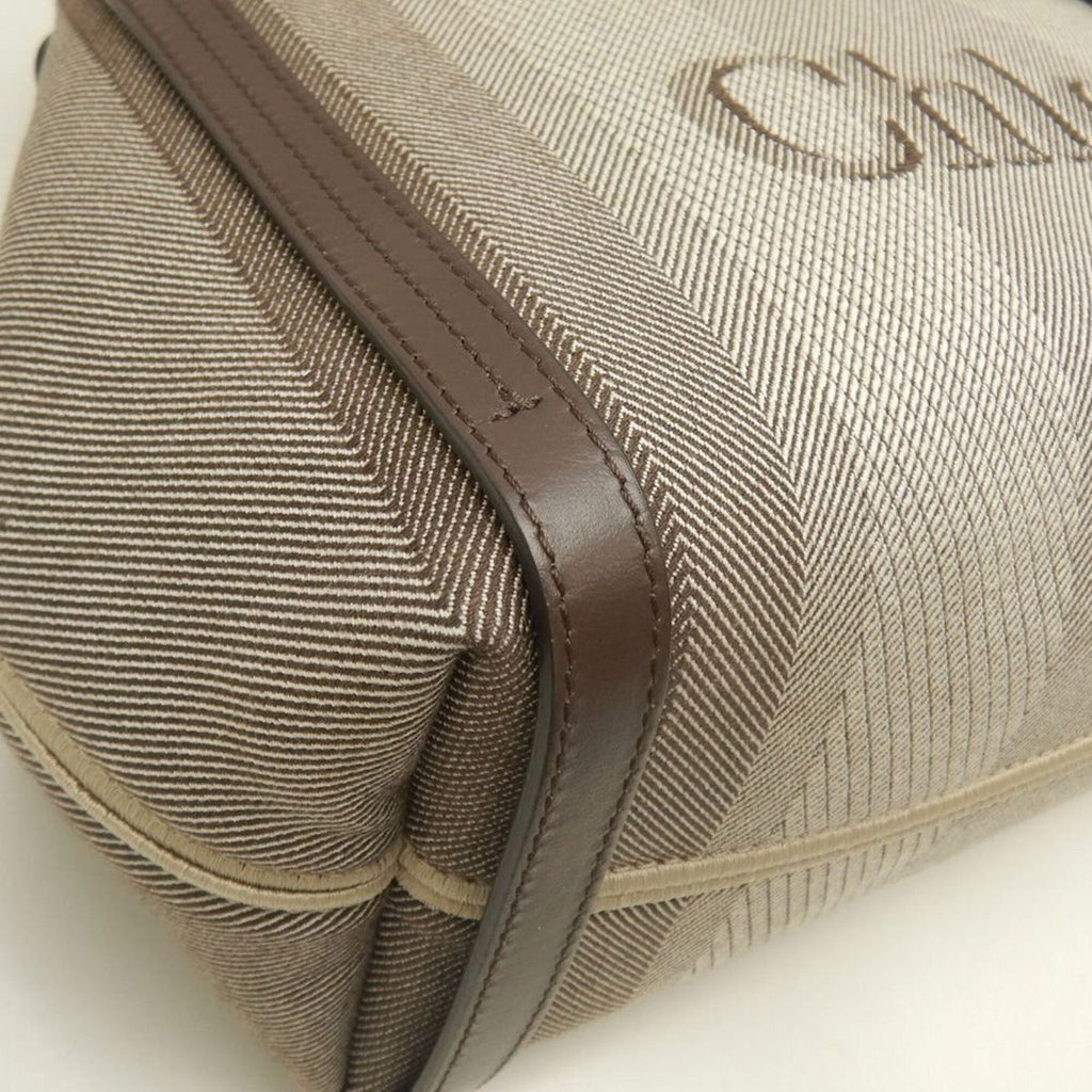 Chloé Brown Canvas Leather Tote Bag (Pre-Owned)