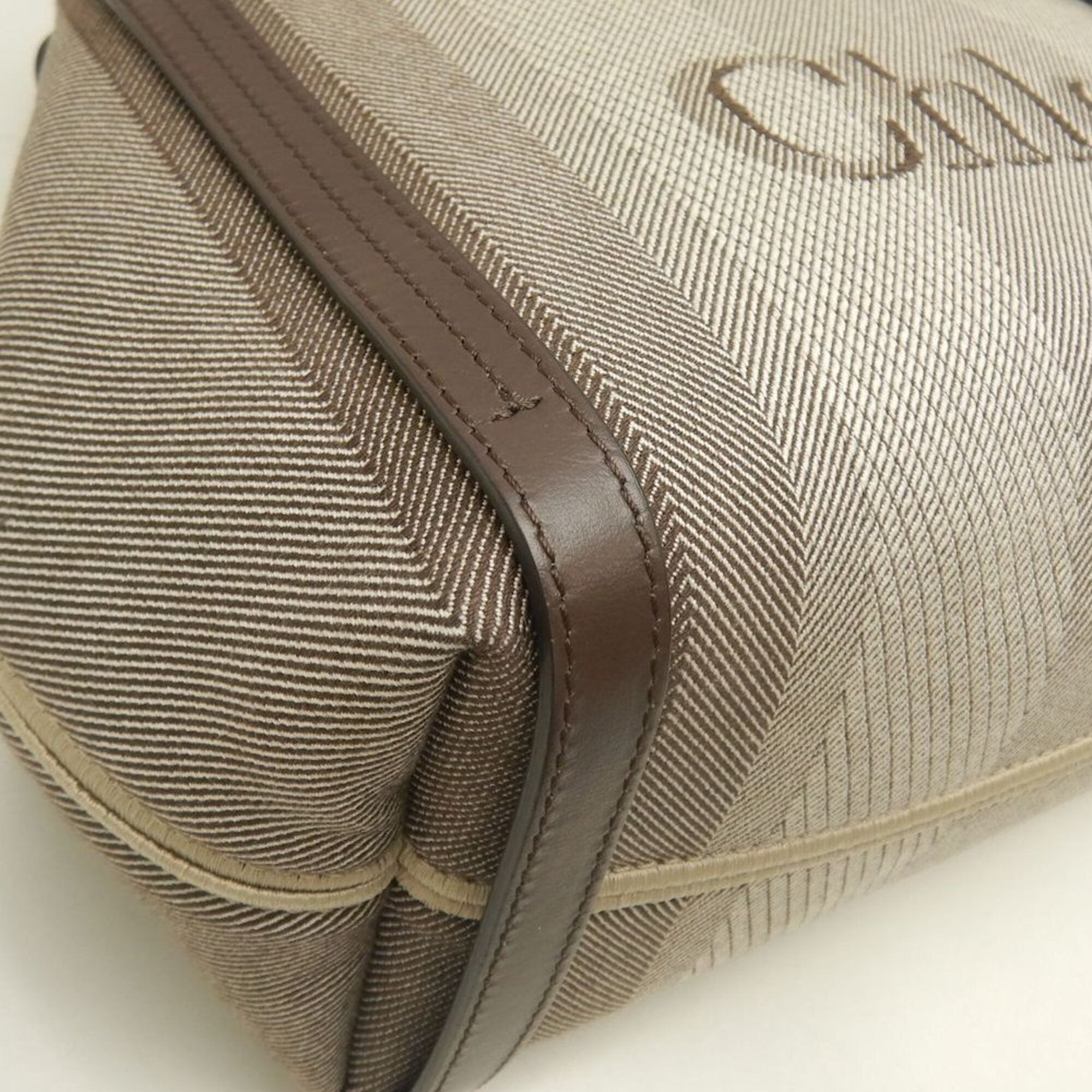 Chloé Brown Canvas Leather Tote Bag (Pre-Owned)
