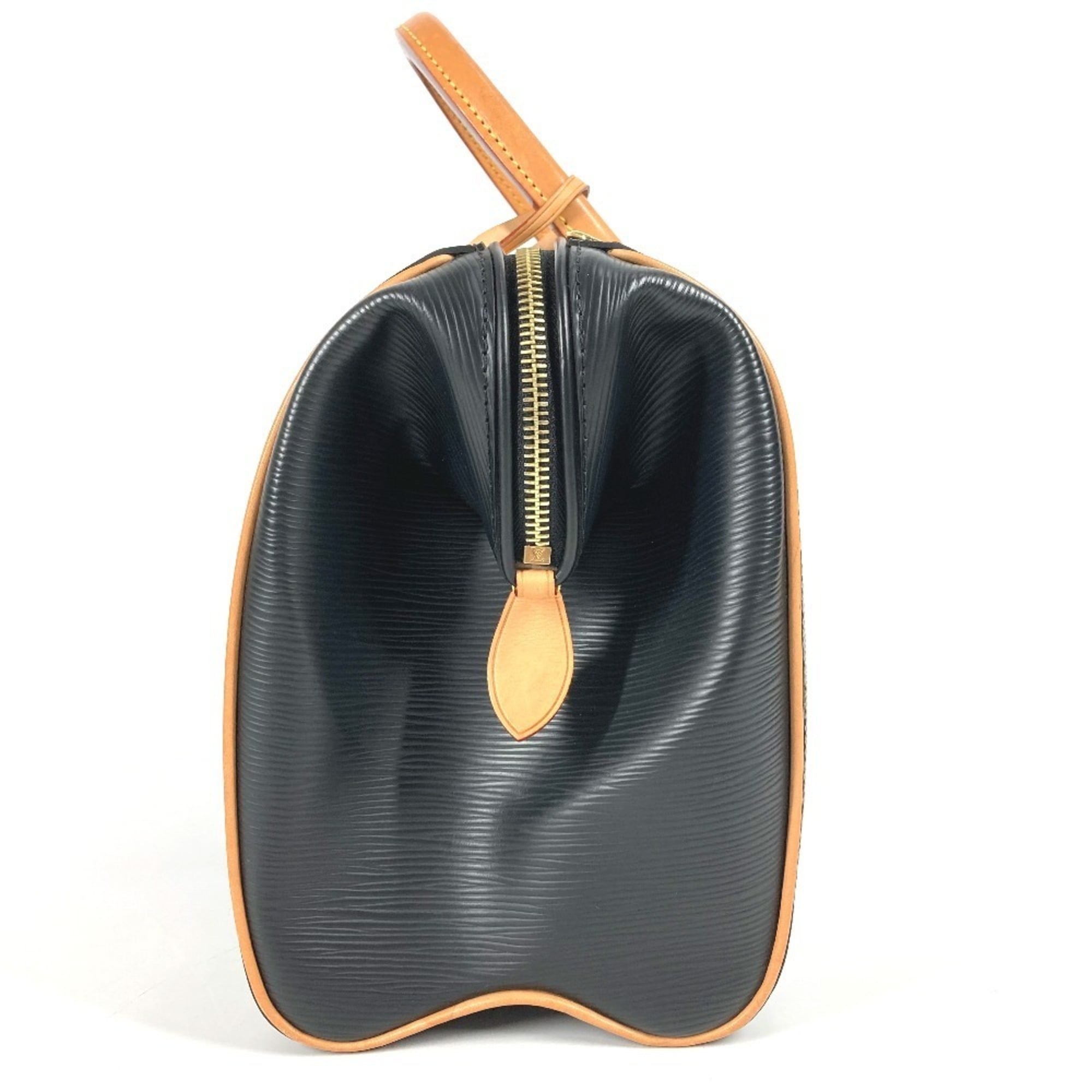 Louis Vuitton Black Noir Epi Leather Boston Bag Handbag Shoulder Bag