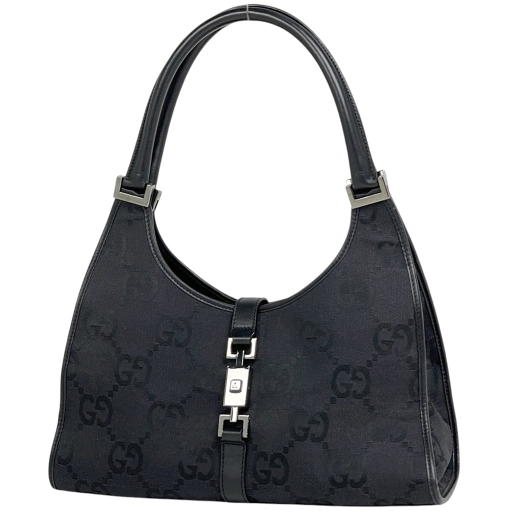 Gucci Black Canvas Leather Handbag (Pre-Owned)