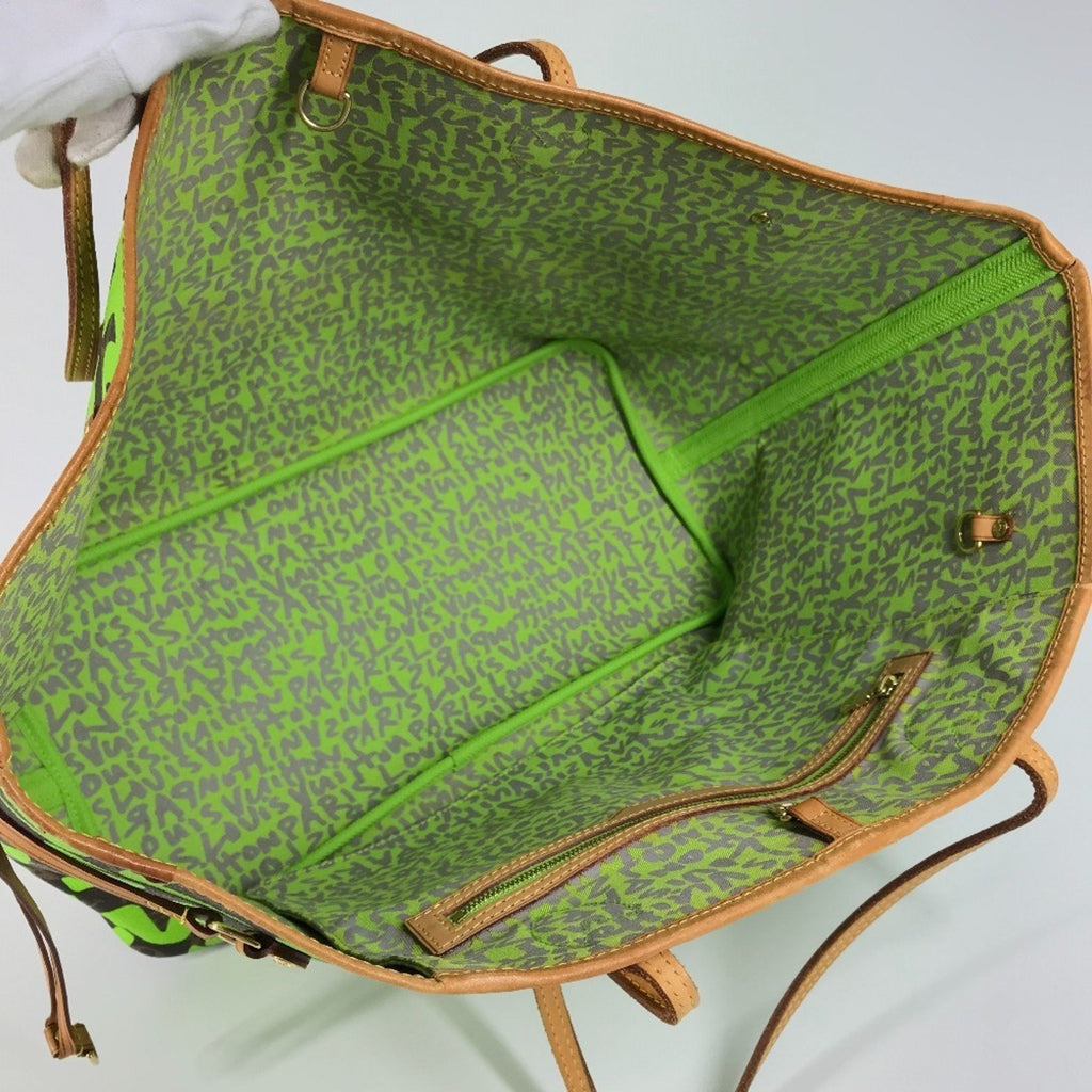 Louis Vuitton Brown Green Vert Monogram Graffiti Shoulder Bag Tote Bag