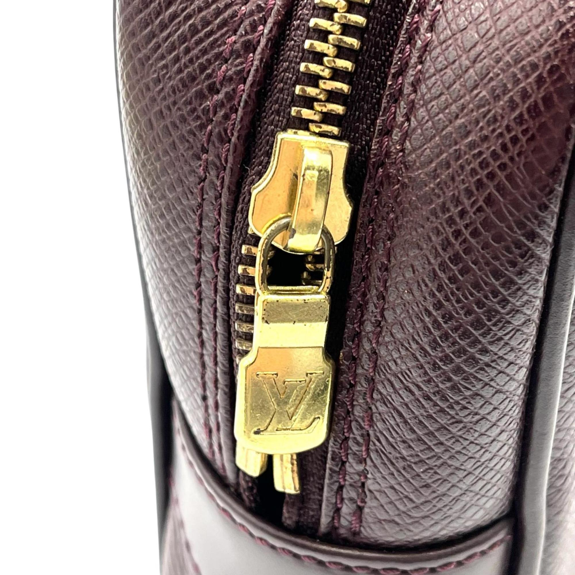 Louis Vuitton Brown Leather Clutch Bag
