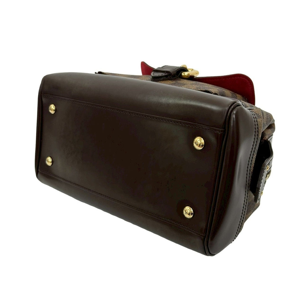 Louis Vuitton Brown Leather Pvc Boston Bag Handbag Tote Bag