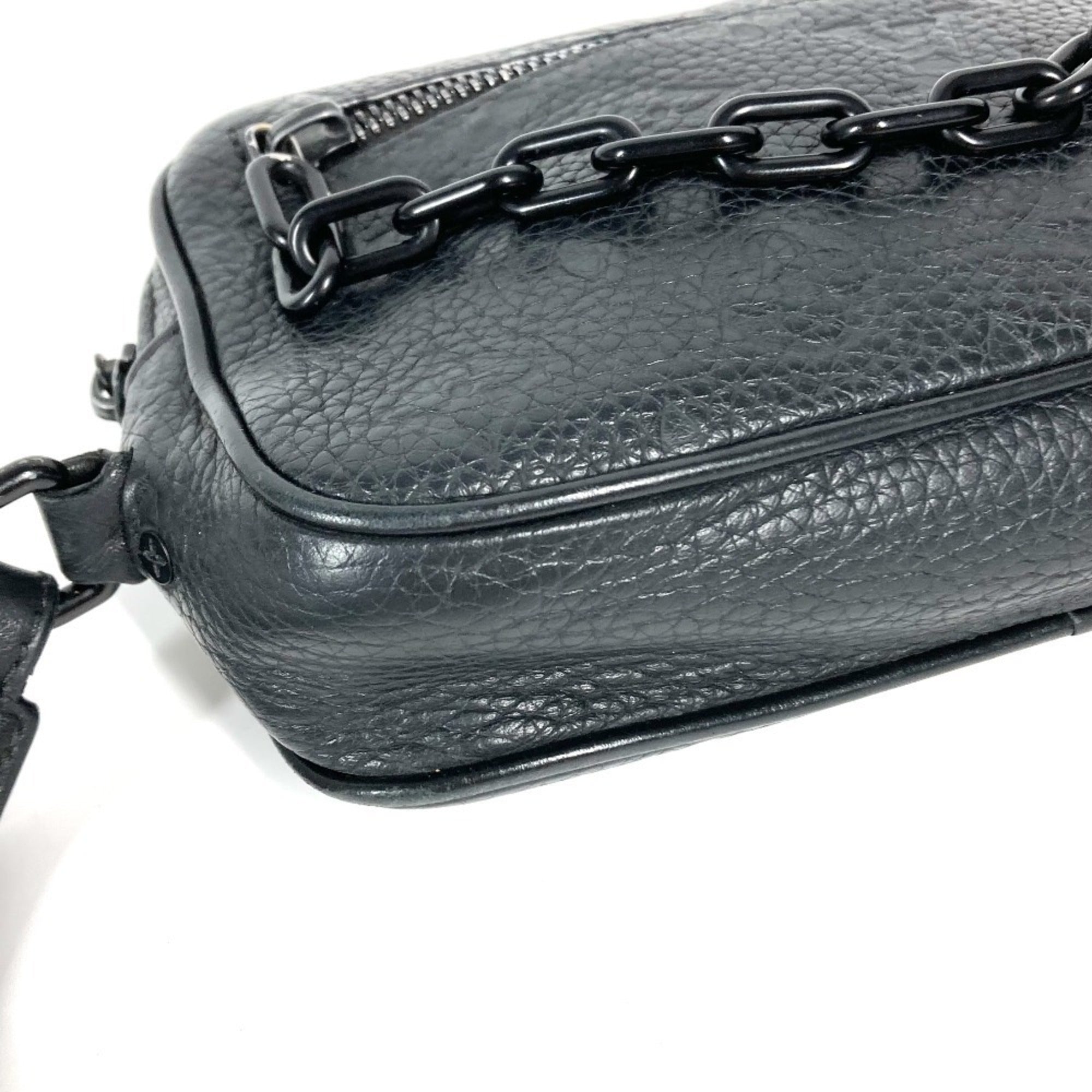 Louis Vuitton Black Noir Leather Clutch Bag Pouch