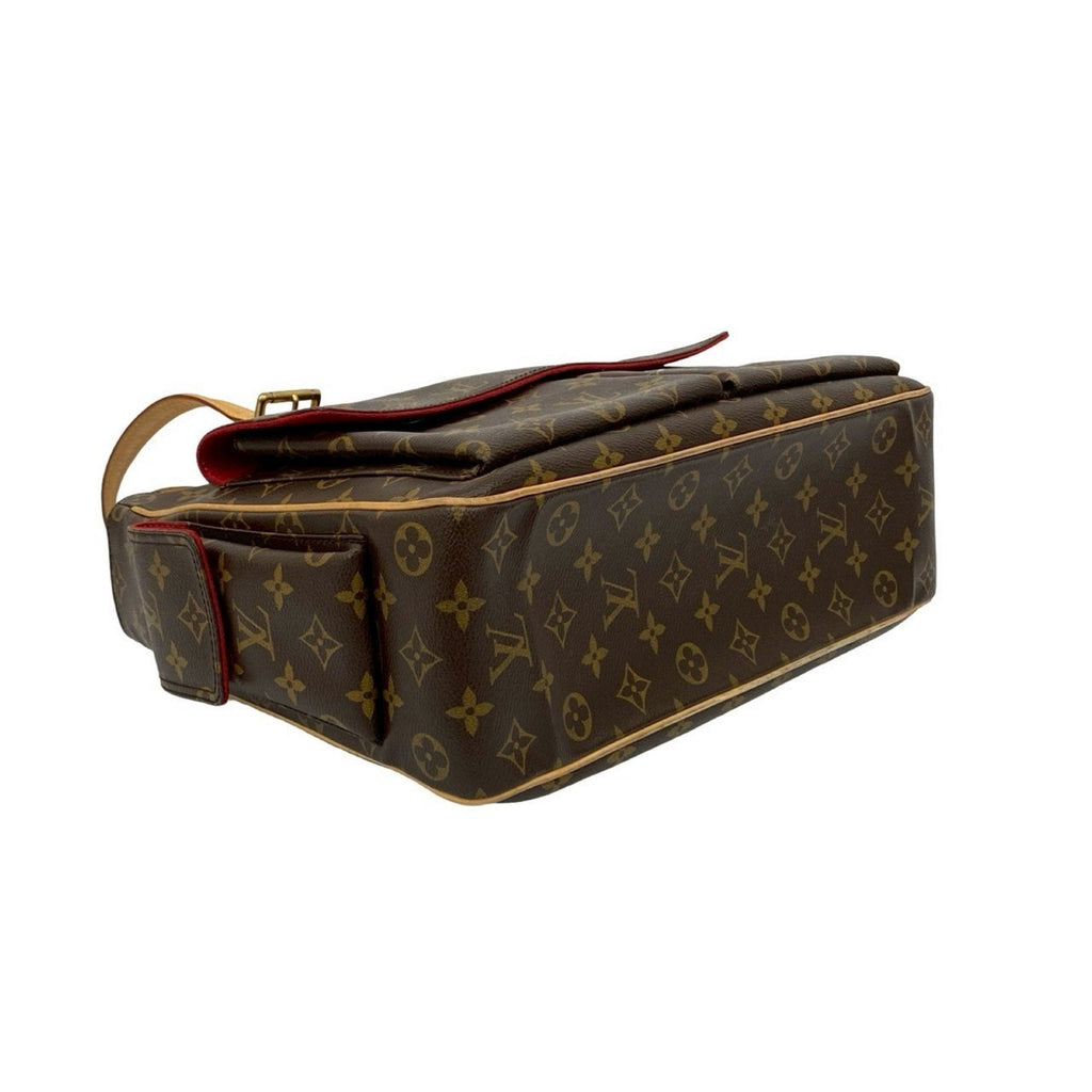 Louis Vuitton Brown Leather Pvc Handbag Tote Bag