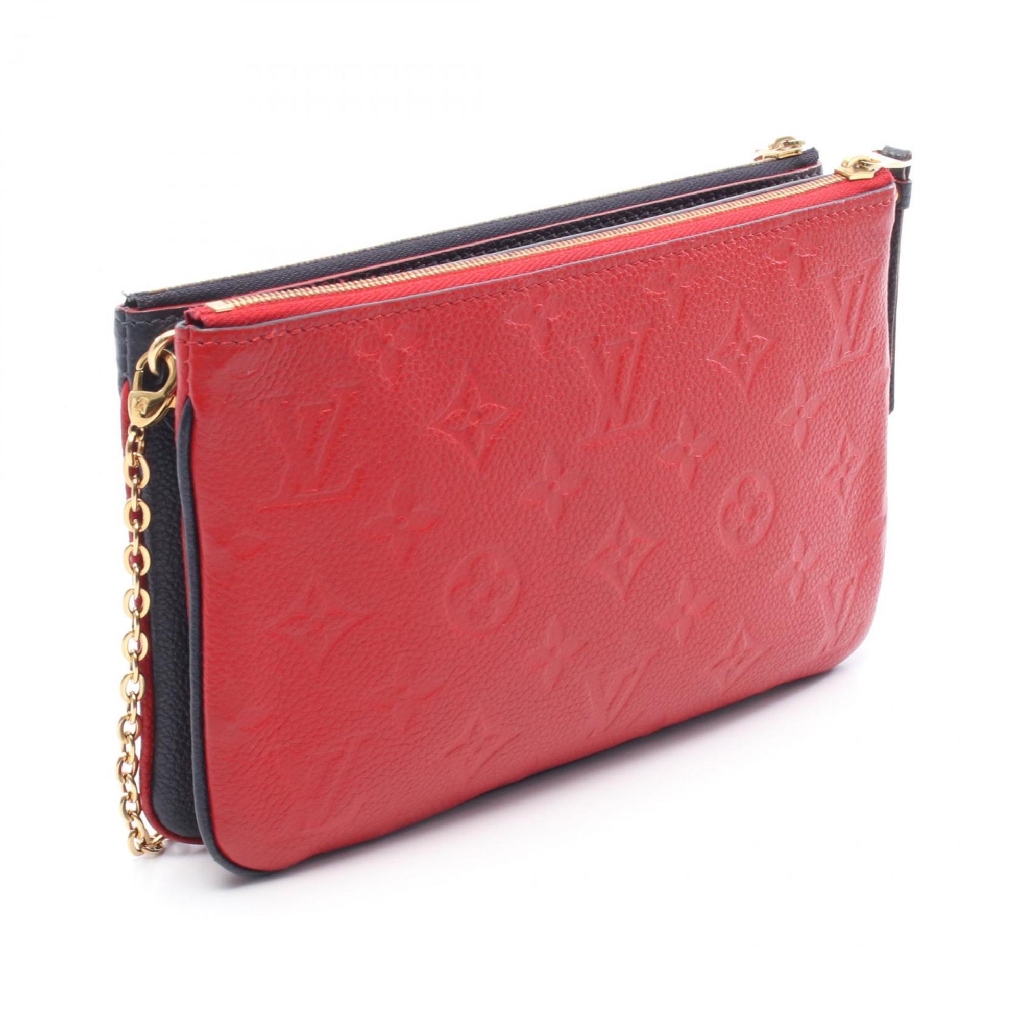Louis Vuitton Monogram Empreinte Marine Rouge Navy Red Color Monogram Empreinte Pochette Shoulder Bag
