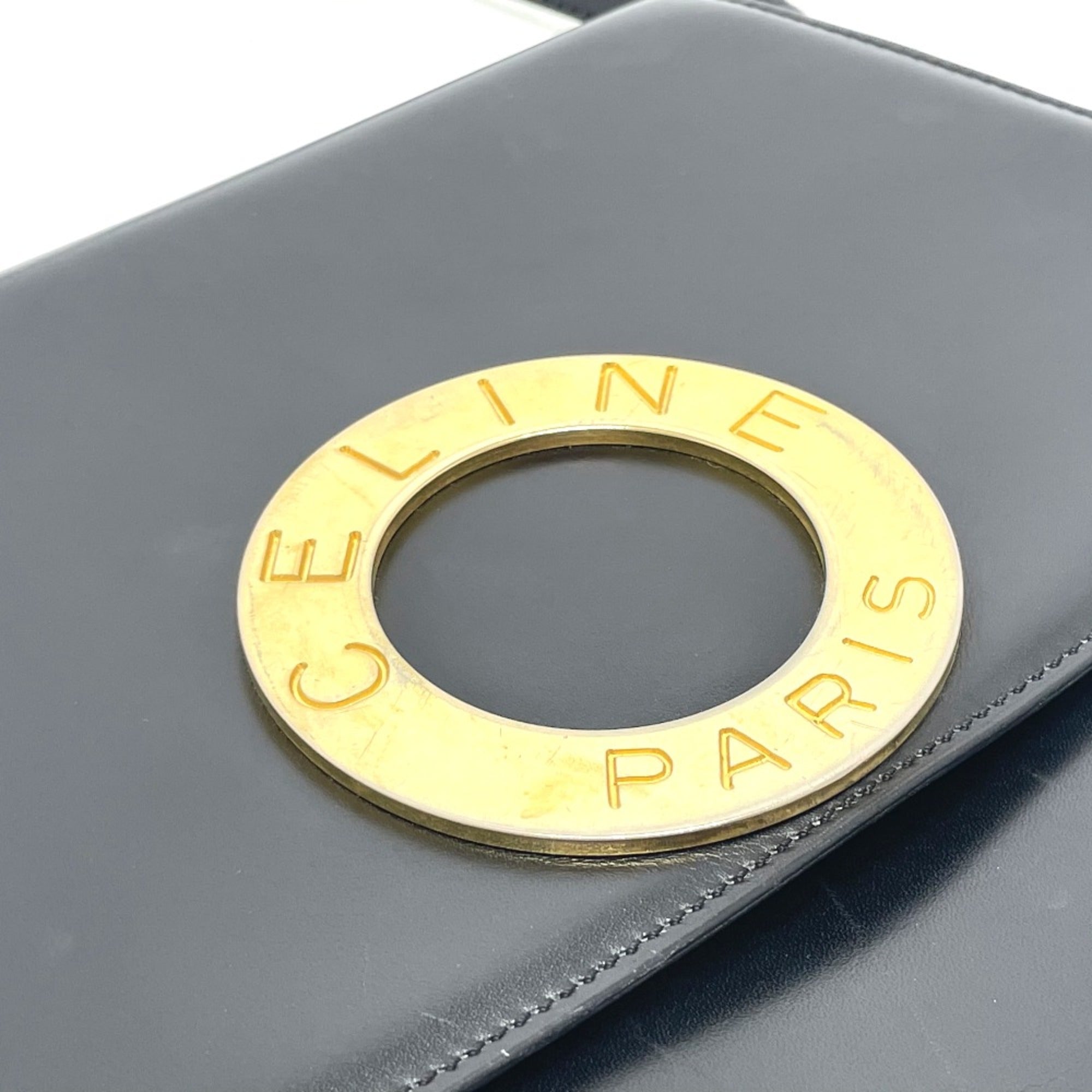 Celine Black Leather Shoulder Bag