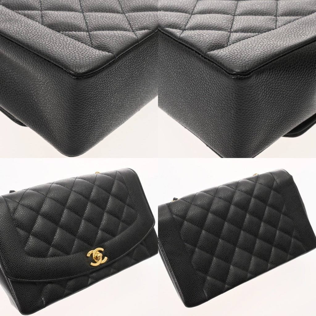 Chanel Black Grained Calfskin Shoulder Bag