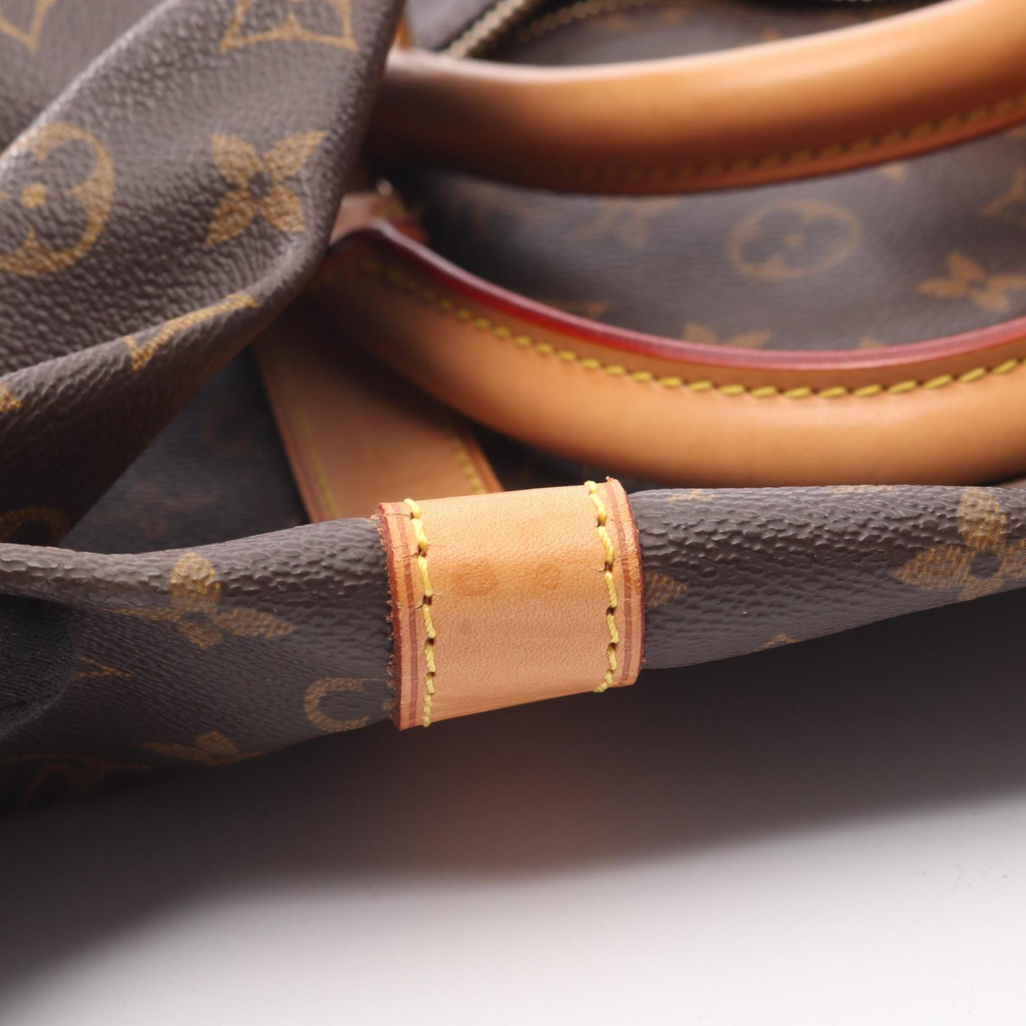 Louis Vuitton Brown Coated Canvas Leather Boston Bag