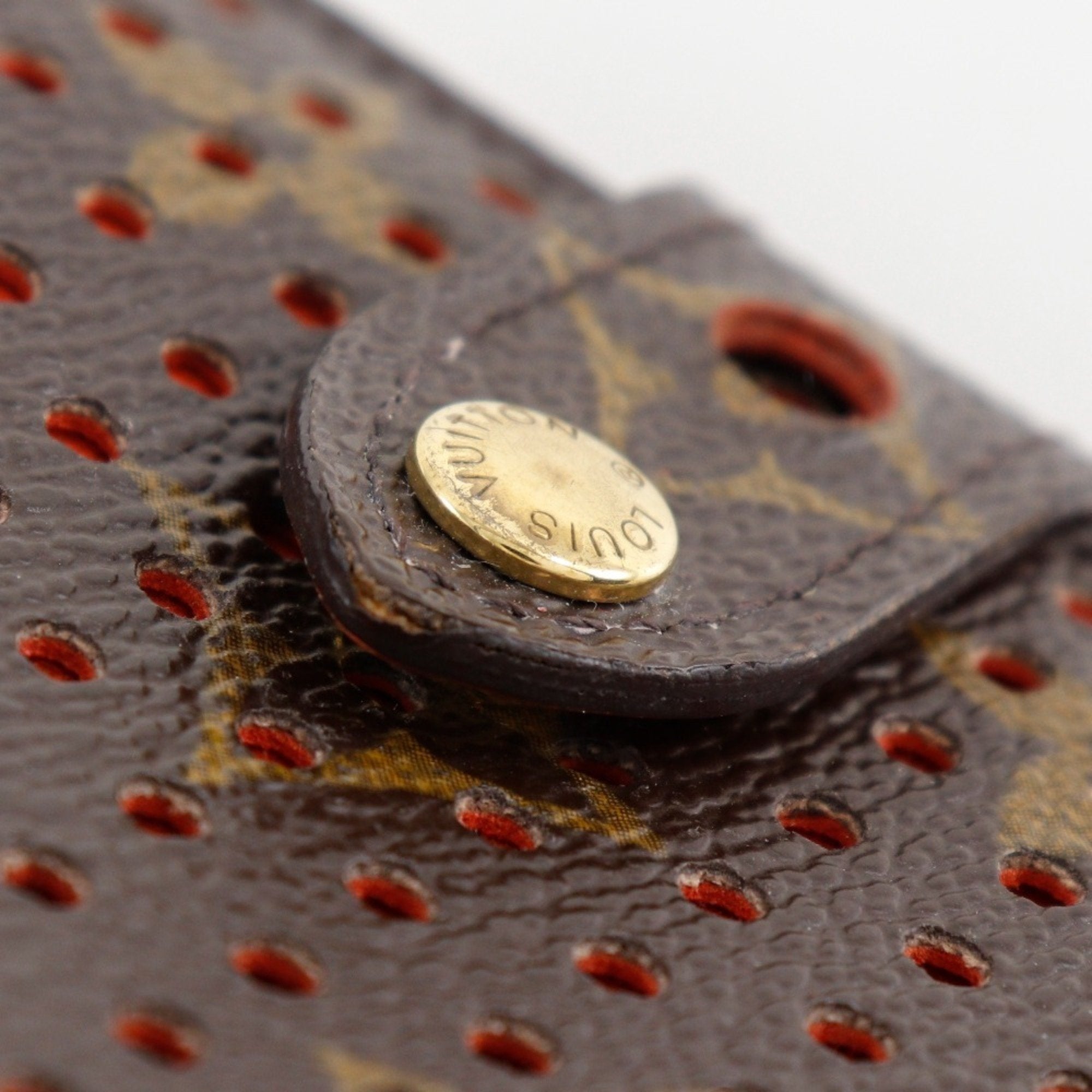Louis Vuitton Lv Orange Orange Monogram Perforated Wallet