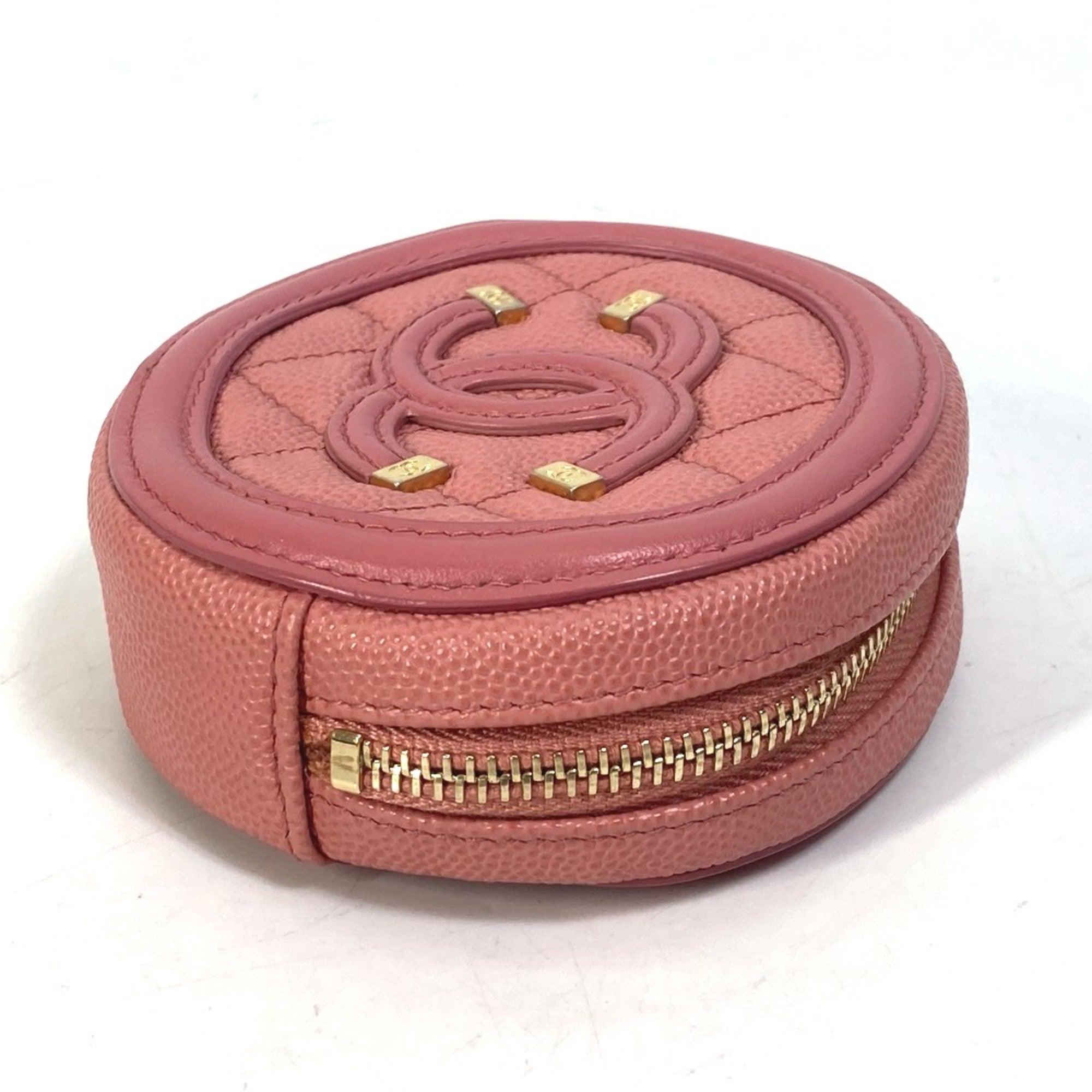 Chanel Pink Leather Coin Purse/Coin Case