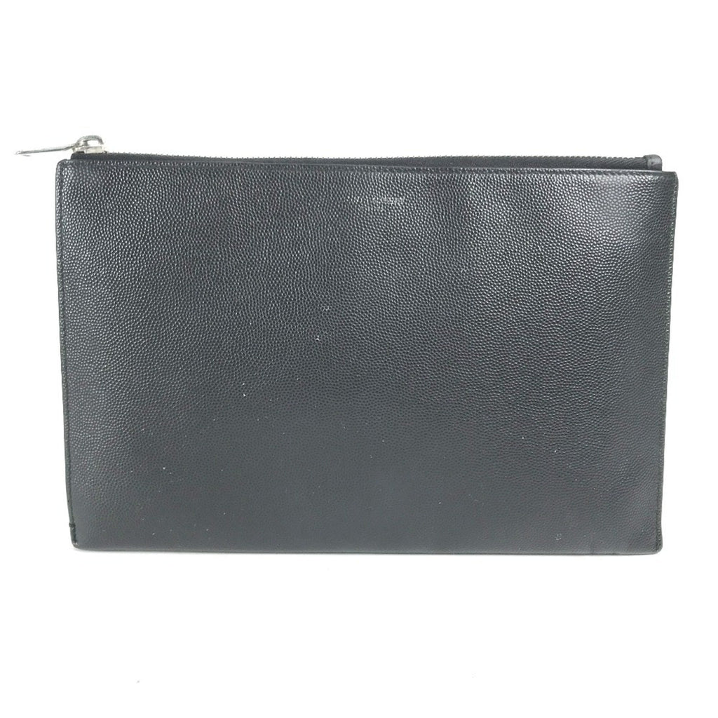 Saint Laurent Black Leather Clutch Bag Pouch (Pre-Owned)