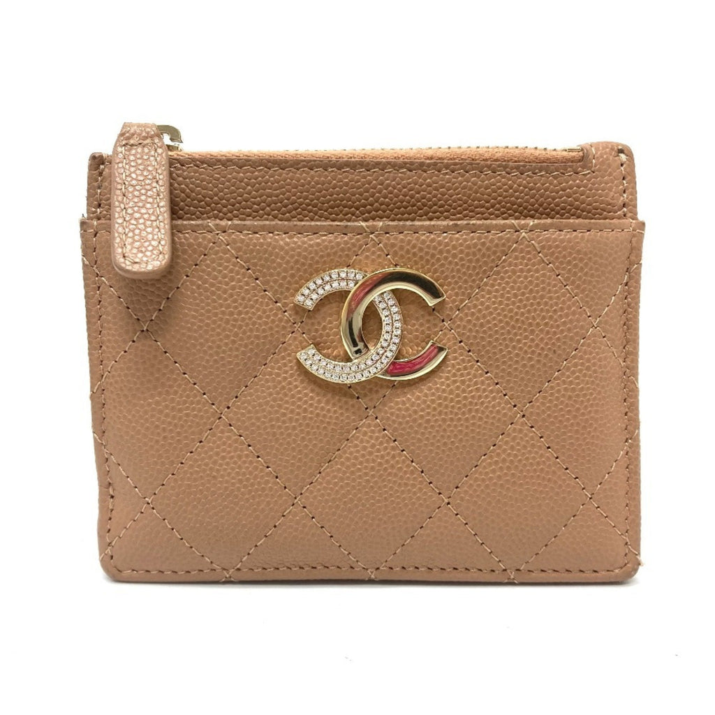 Chanel Beige Grained Calfskin Wallet (Bi-Fold)