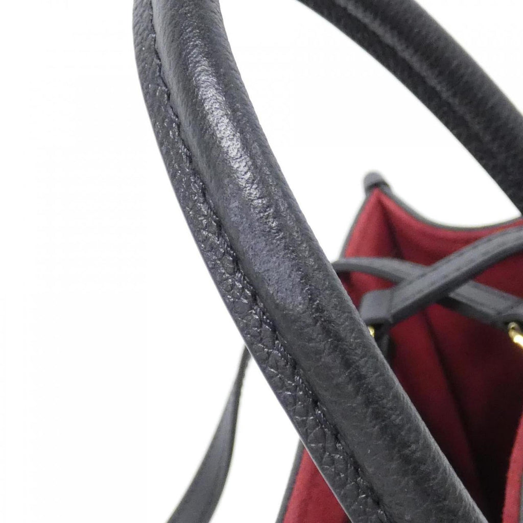 Louis Vuitton Beige Black Leather Handbag