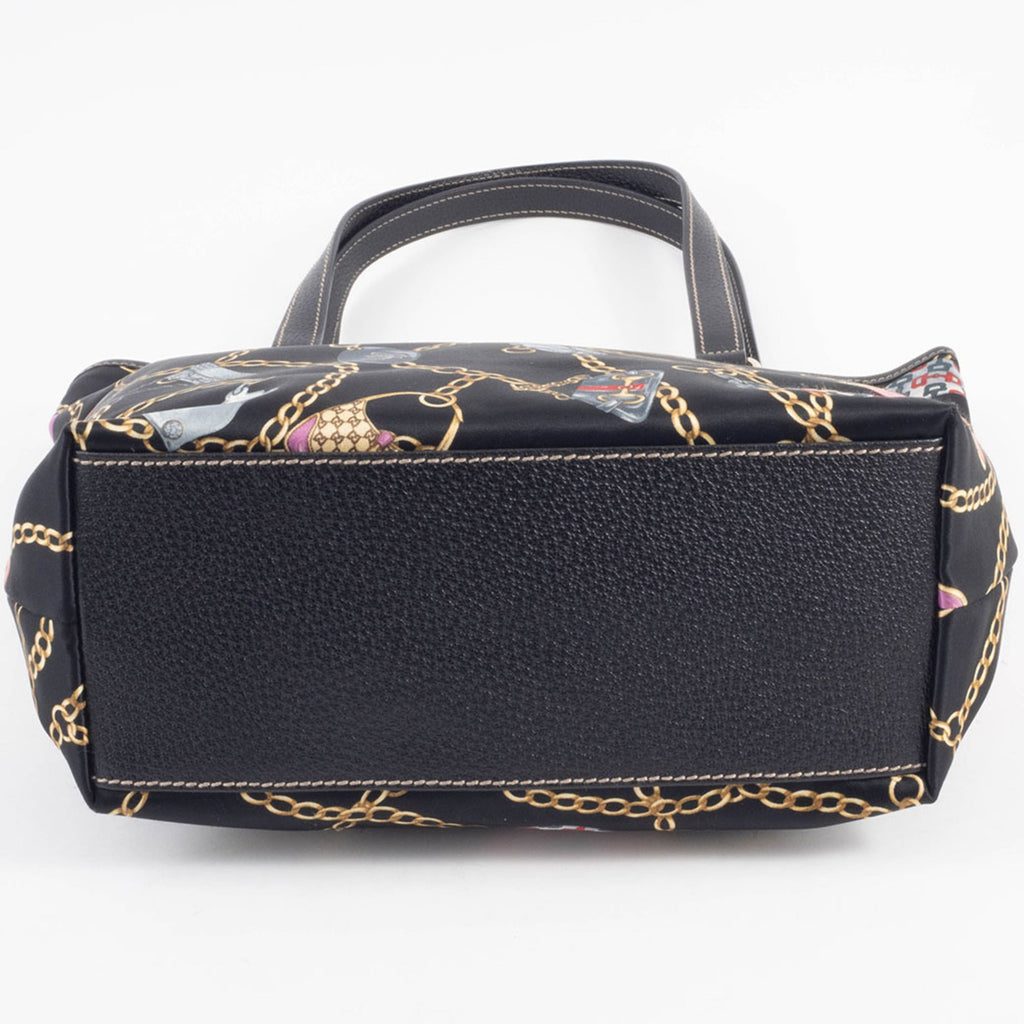 Gucci Multi-Color Satin Leather Tote Bag (Pre-Owned)