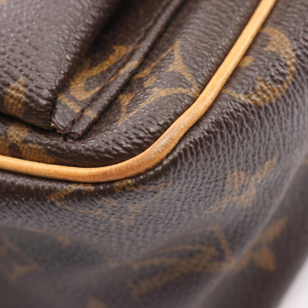 Louis Vuitton Monogram Brown Coated Canvas Leather Shoulder Bag