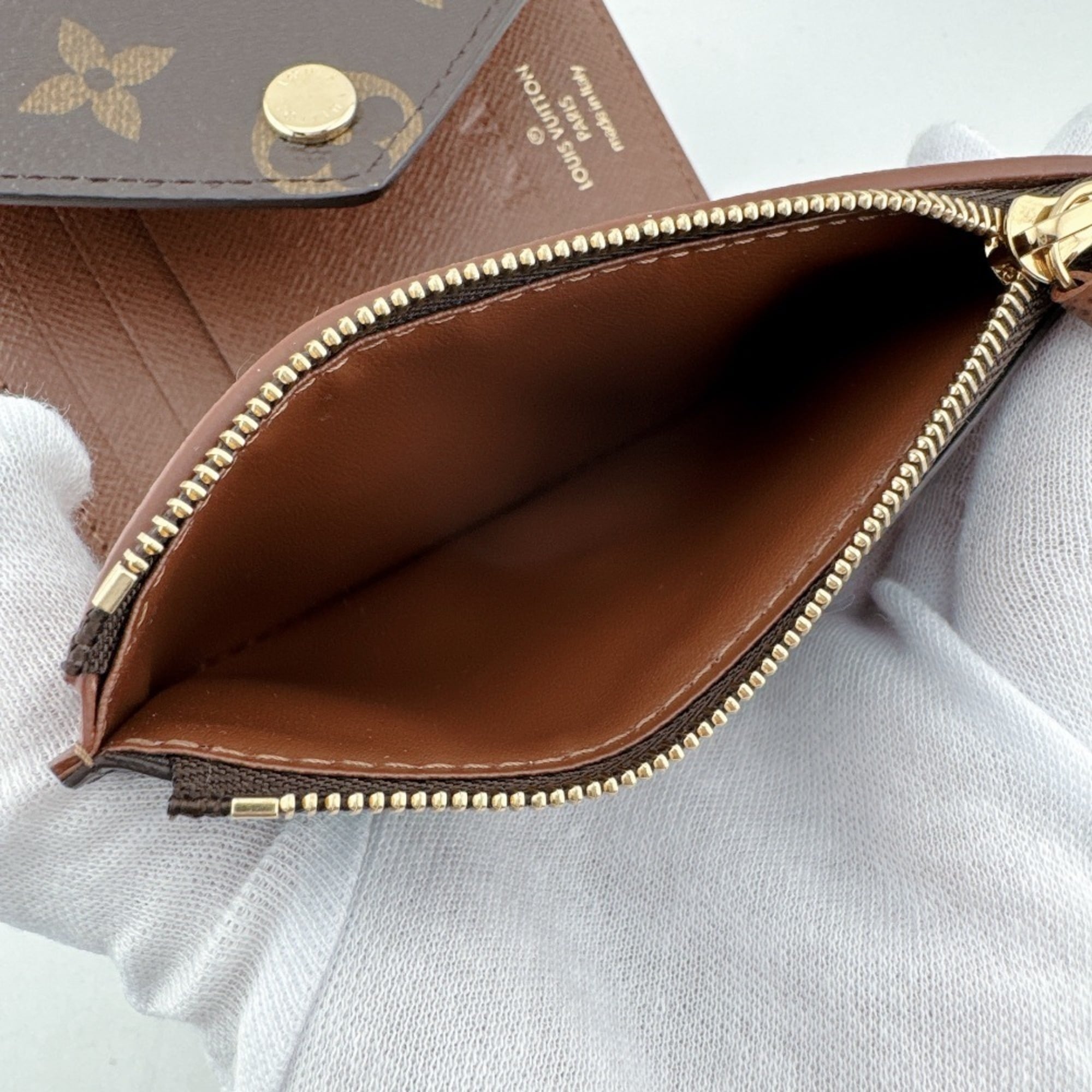 Louis Vuitton Monogram Brown Leather Wallet (Tri-Fold)