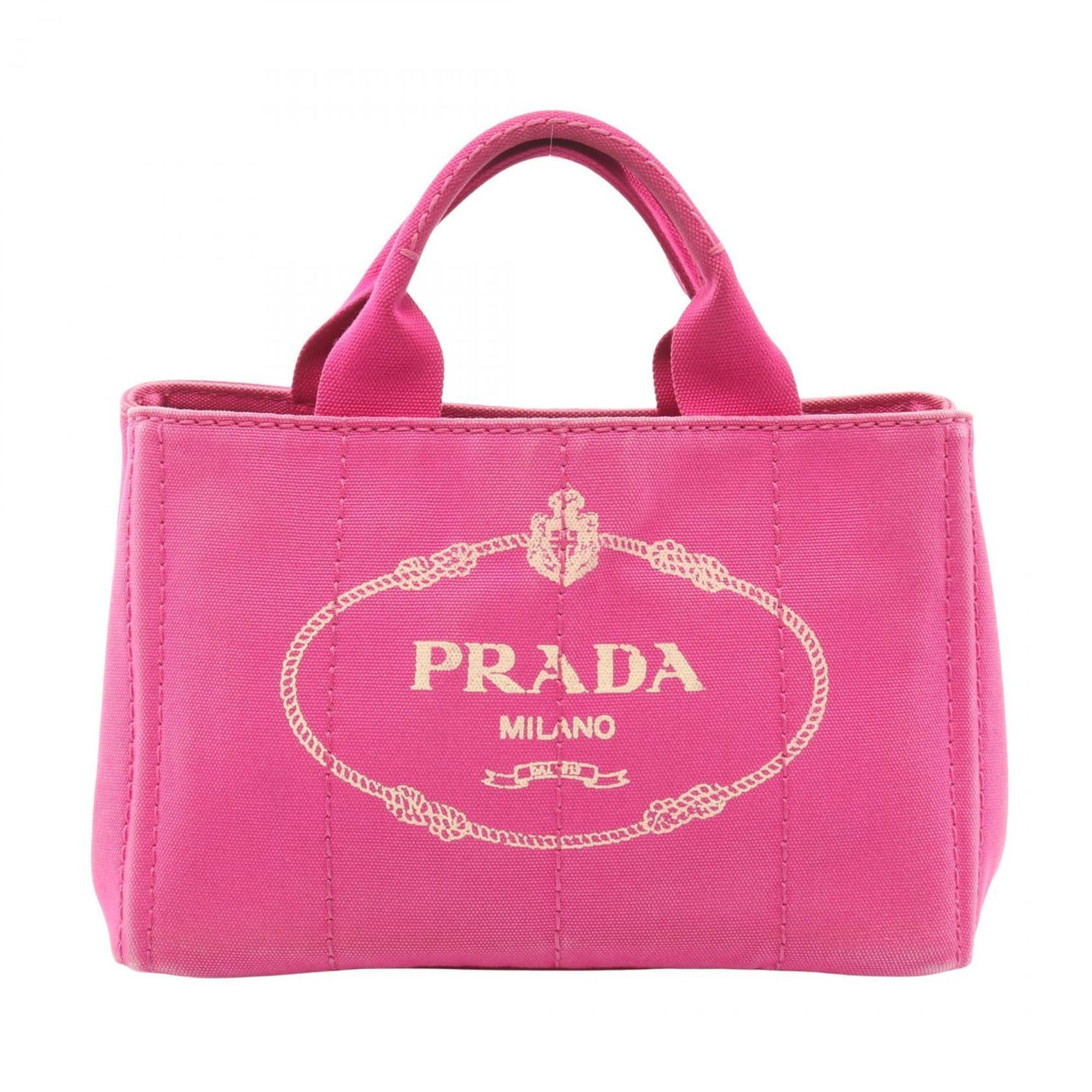 Prada Pink Canvas Tote Bag