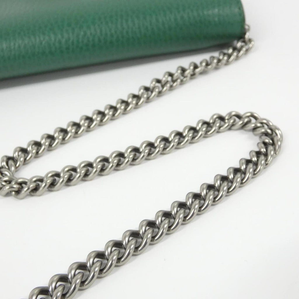 Gucci Emerald Green Leather Chain/Shoulder Wallet (Pre-Owned)