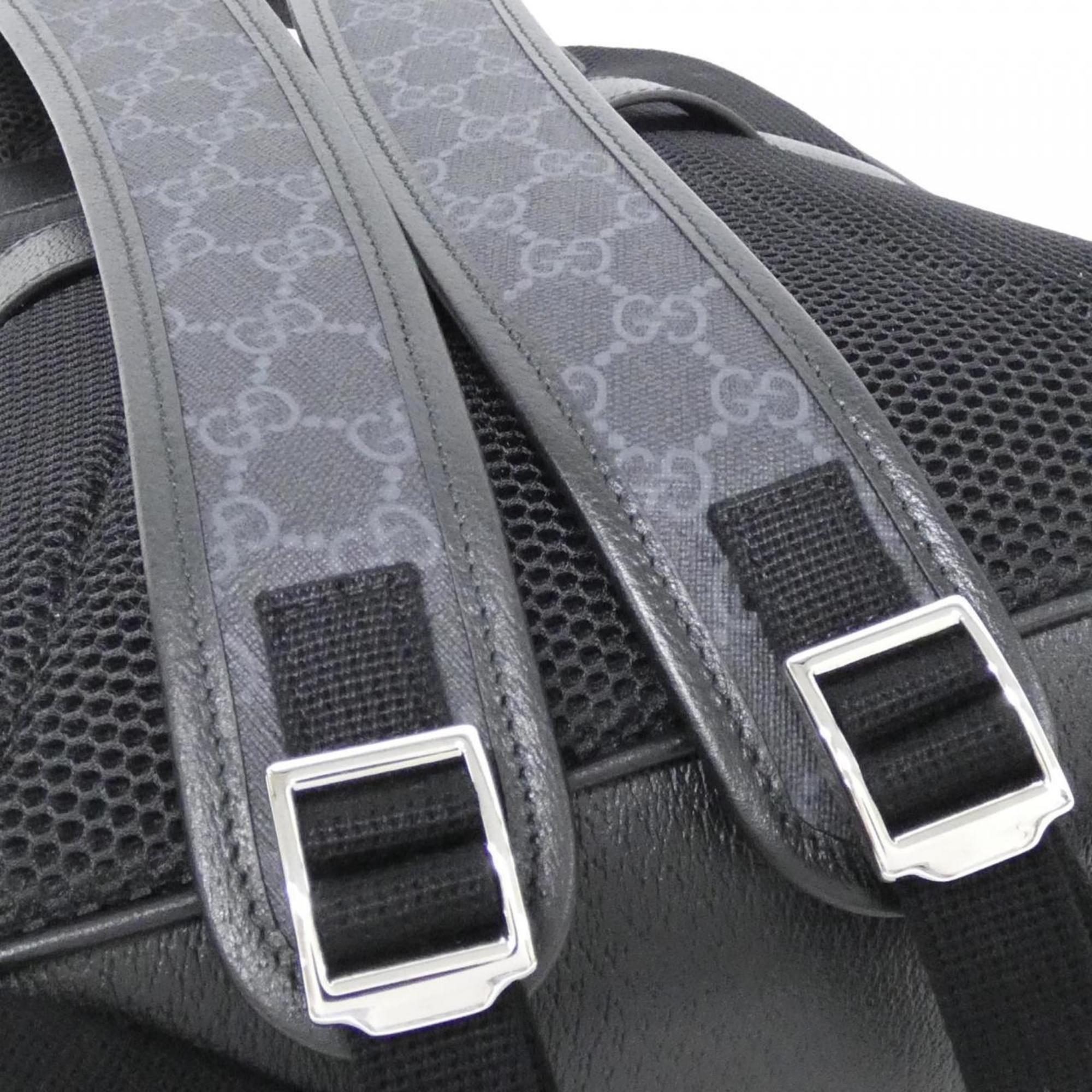 Gucci Black Gg Supreme Leather Backpack (Pre-Owned)
