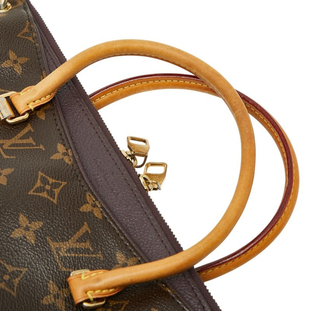 Louis Vuitton Brown Purple Pvc Leather Handbag Shoulder Bag