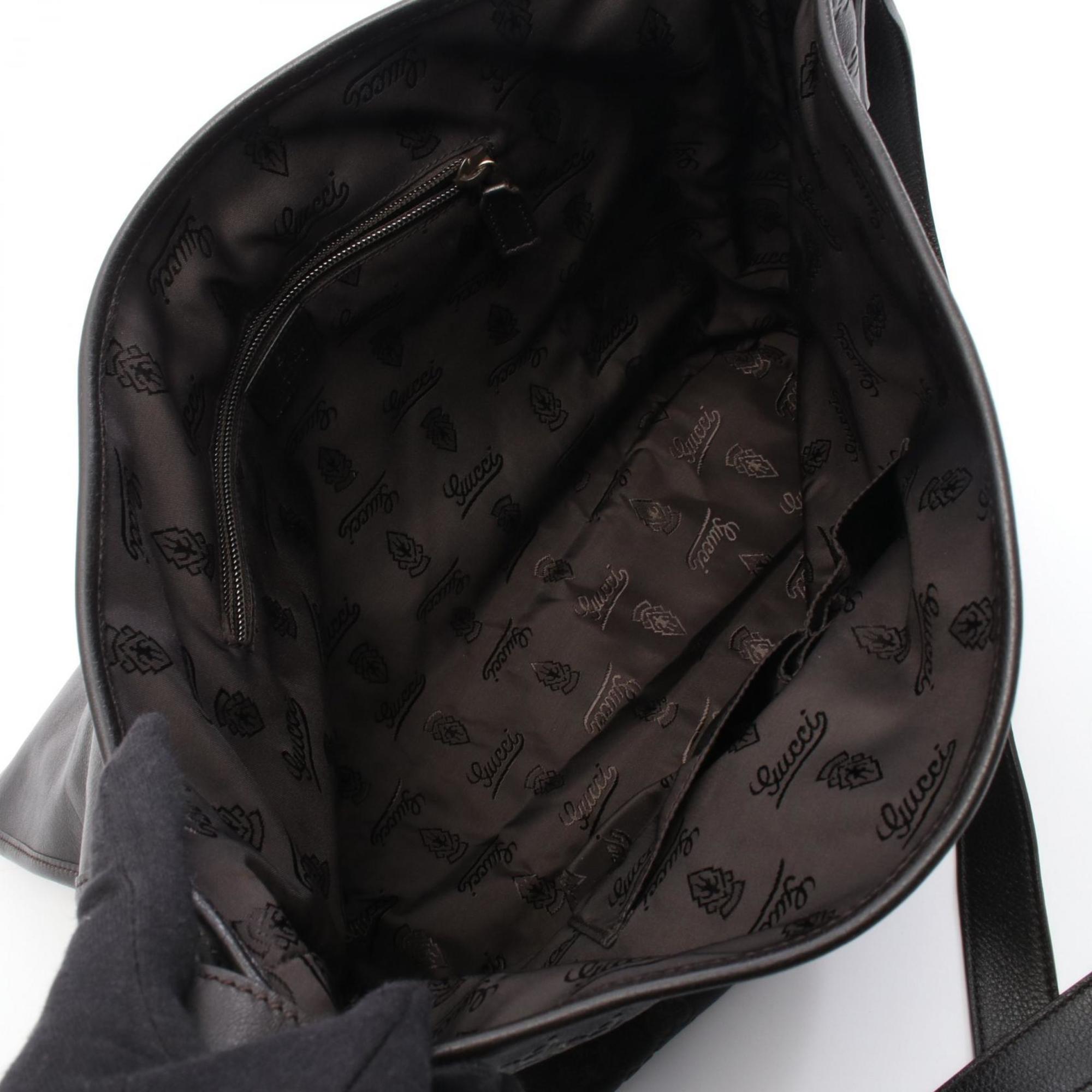 Gucci Black Leather Handbag Shoulder Bag (Pre-Owned)