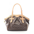 Louis Vuitton Monogram Brown Coated Canvas Leather Handbag