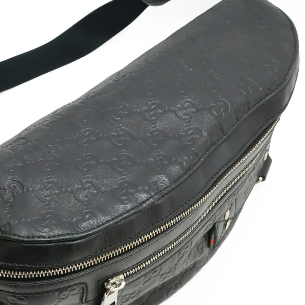 Gucci Black Rubber Coated Canvas Leather Pouch Sling Bag (Pre-Owned)