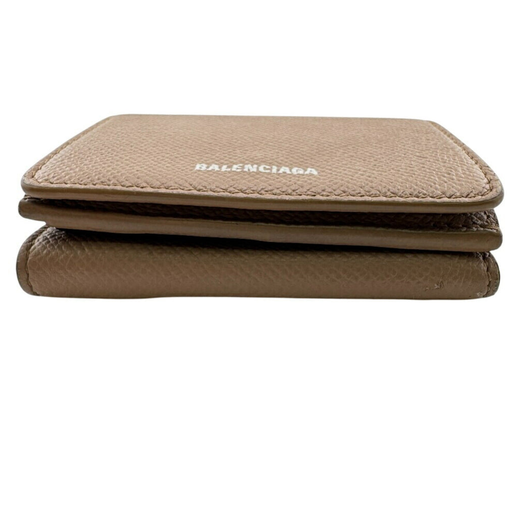 Balenciaga Beige Leather Wallet (Tri-Fold)