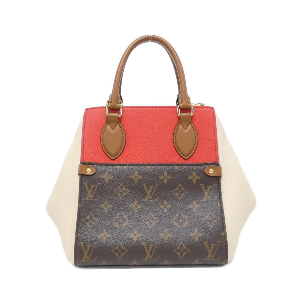 Louis Vuitton Monogram Black Cerise Cream Noir Coated Canvas Leather Handbag